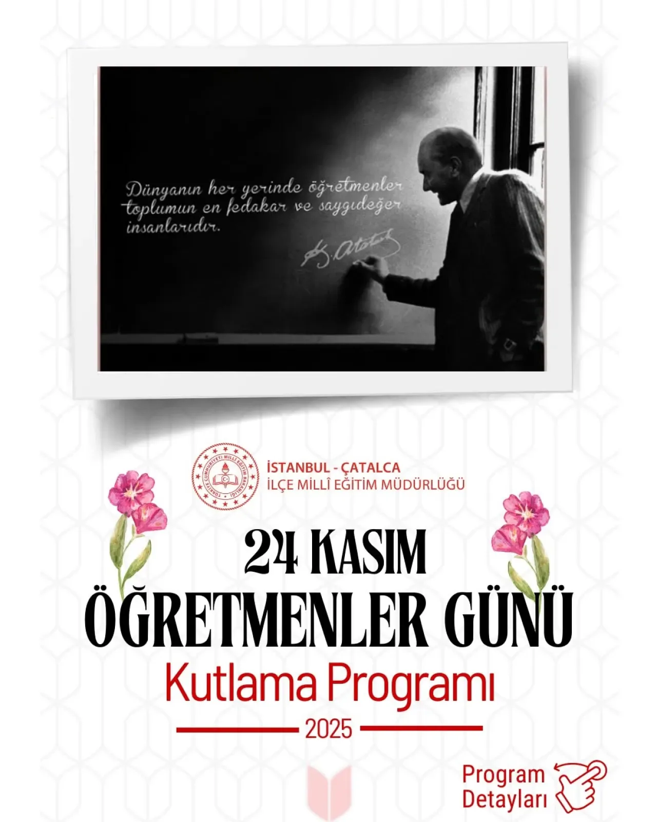 Çatalca'da 24 Kasım Öğretmenler Günü Kutlama Programı Düzenlenecek Çatalca'da 24 Kasım Öğretmenler Günü Kutlama Programı Düzenlenecek