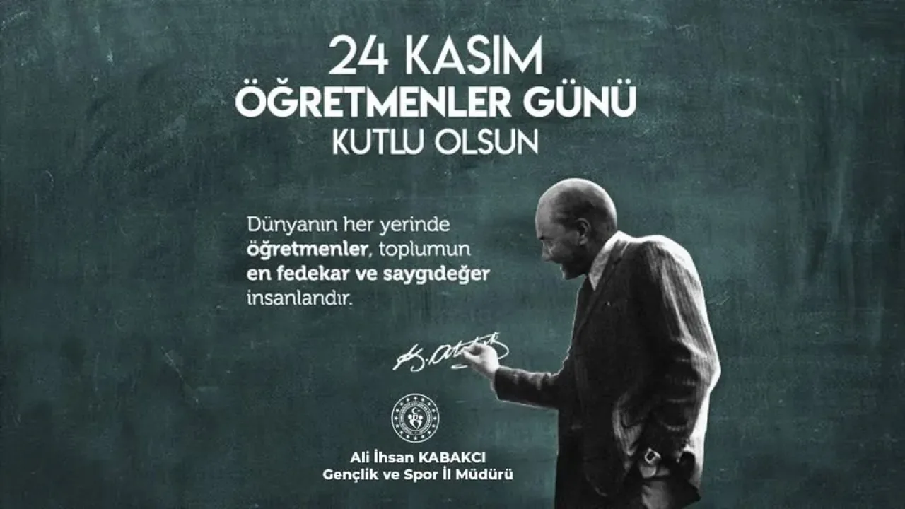 Kayseri Gençlik ve Spor Müdürlüğü'nden 24 Kasım Öğretmenler Günü Mesajı Kayseri Gençlik ve Spor Müdürlüğü'nden 24 Kasım Öğretmenler Günü Mesajı