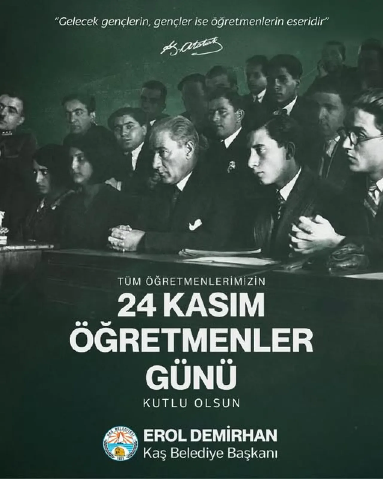 Kaş Belediyesi'nden 24 Kasım Öğretmenler Günü Mesajı: "Gelecek Gençlerin, Gençler Öğretmenlerin Eseridir" Kaş Belediyesi'nden 24 Kasım Öğretmenler Günü Mesajı: "Gelecek Gençlerin, Gençler Öğretmenlerin Eseridir"
