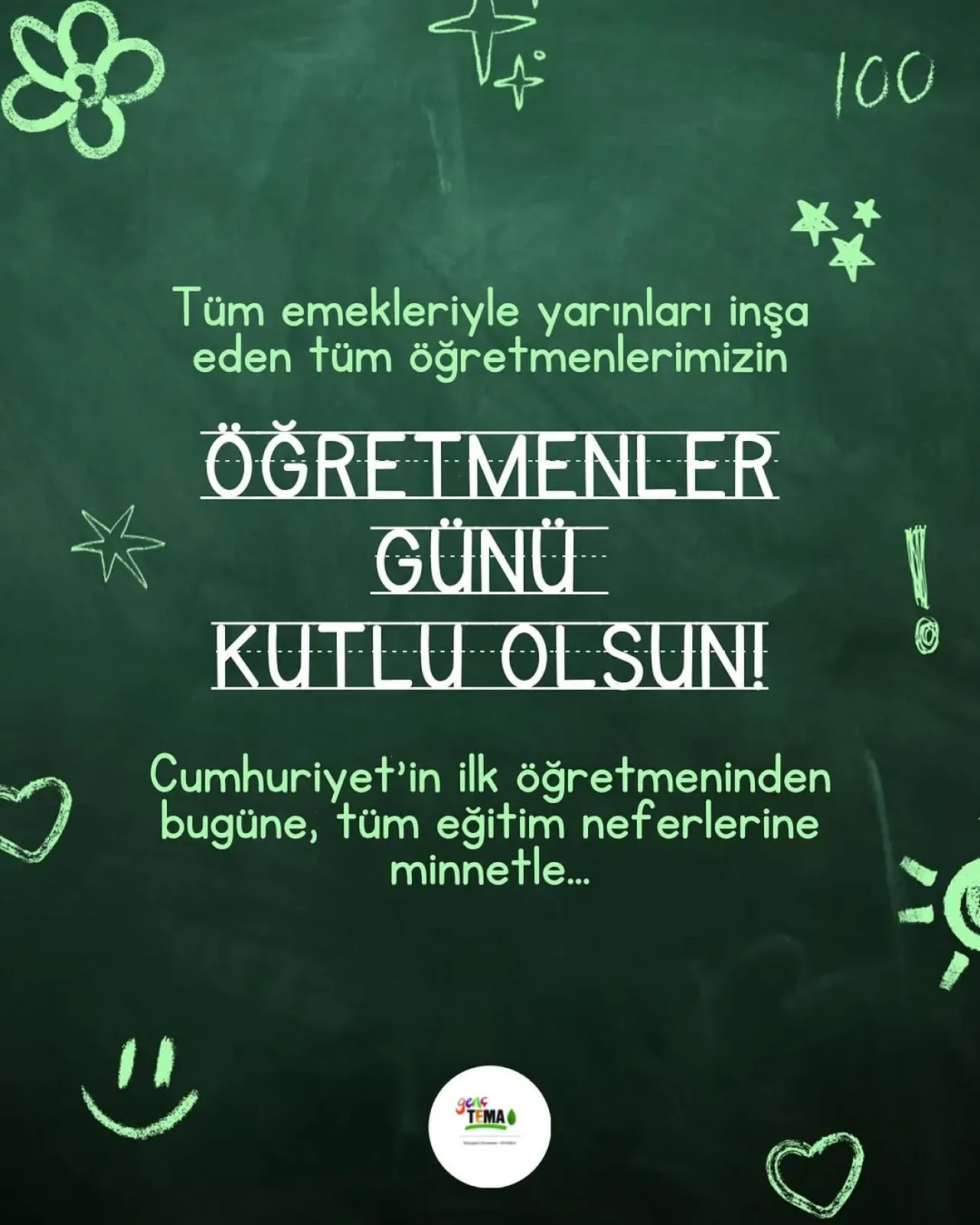 Bahçeşehir Genç TEMA'dan Öğretmenler Günü Mesajı Bahçeşehir Genç TEMA'dan Öğretmenler Günü Mesajı