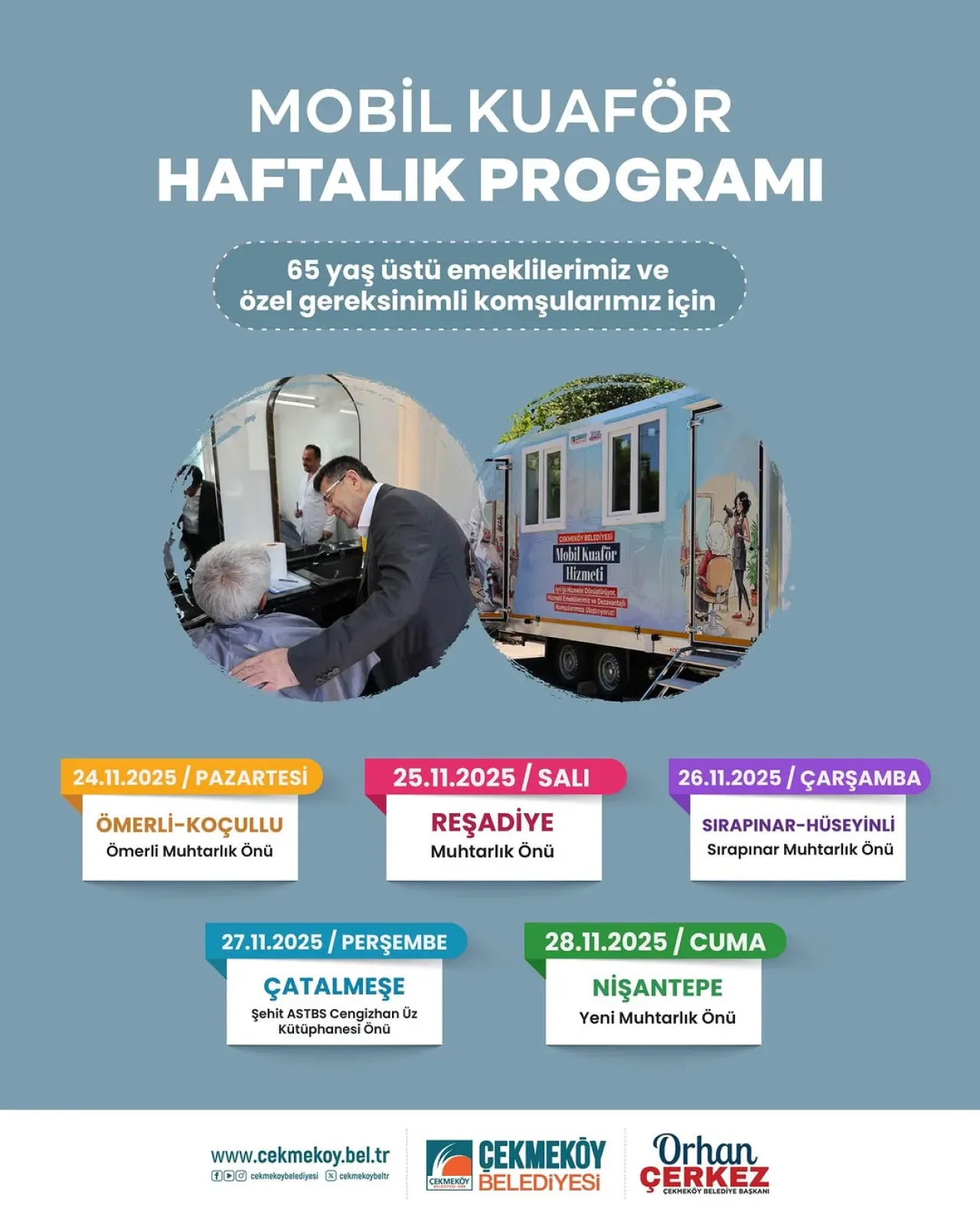 İstanbul Çekmeköy Belediyesi'nden Ücretsiz Mobil Kuaför Hizmeti İstanbul Çekmeköy Belediyesi'nden Ücretsiz Mobil Kuaför Hizmeti