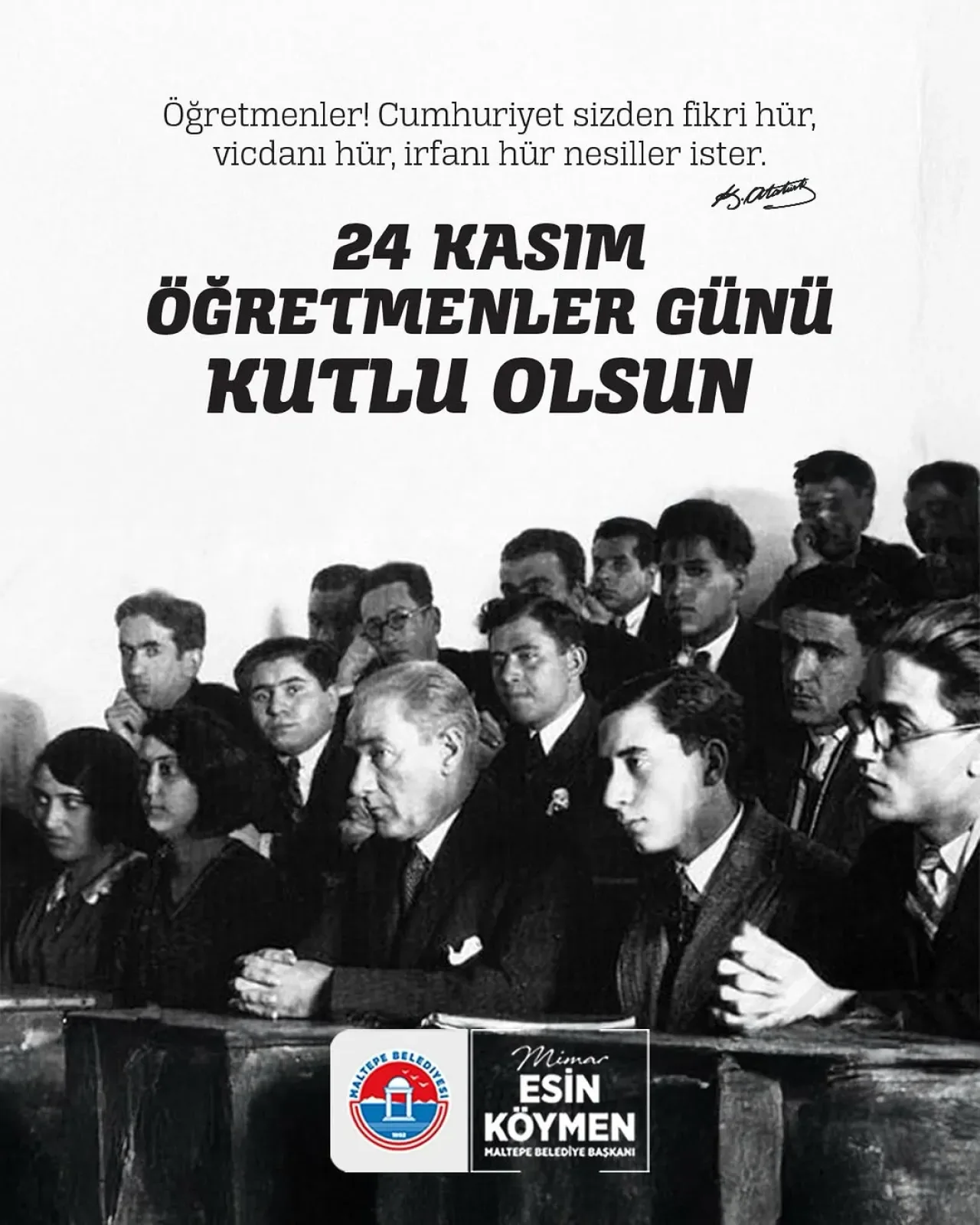 Maltepe'den Öğretmenler Günü Mesajı: "Fikri Hür, Vicdanı Hür Nesiller İster" Maltepe'den Öğretmenler Günü Mesajı: "Fikri Hür, Vicdanı Hür Nesiller İster"