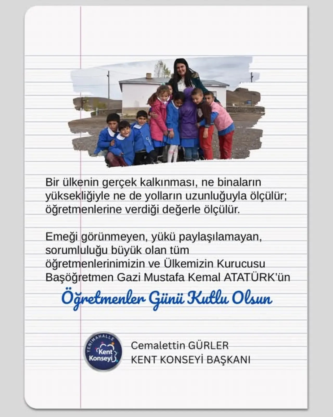 Yenimahalle'de 24 Kasım Öğretmenler Günü Kutlamaları Yenimahalle'de 24 Kasım Öğretmenler Günü Kutlamaları