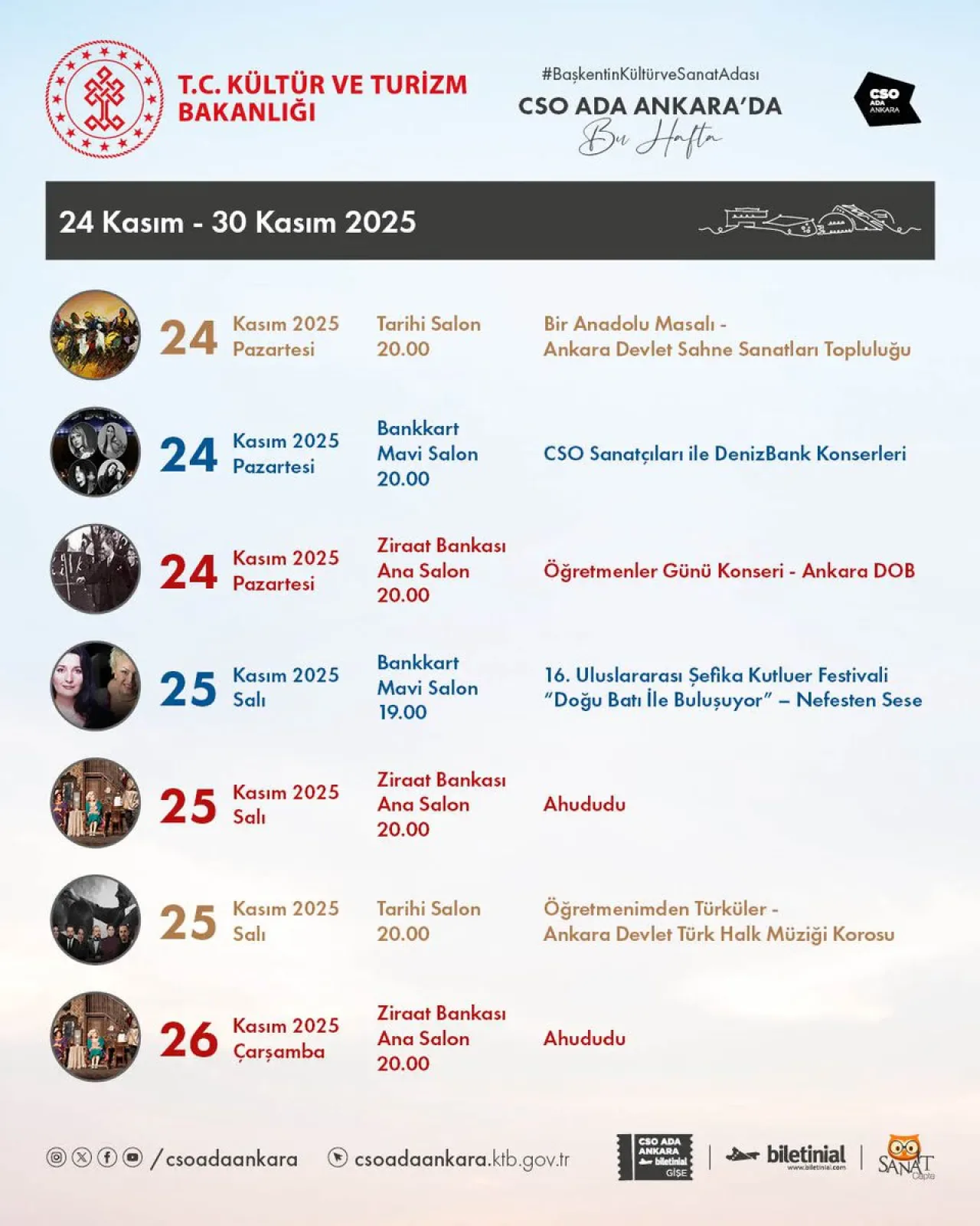 CSO Ada Ankara'da 24-30 Kasım Haftası Etkinlikleri CSO Ada Ankara'da 24-30 Kasım Haftası Etkinlikleri