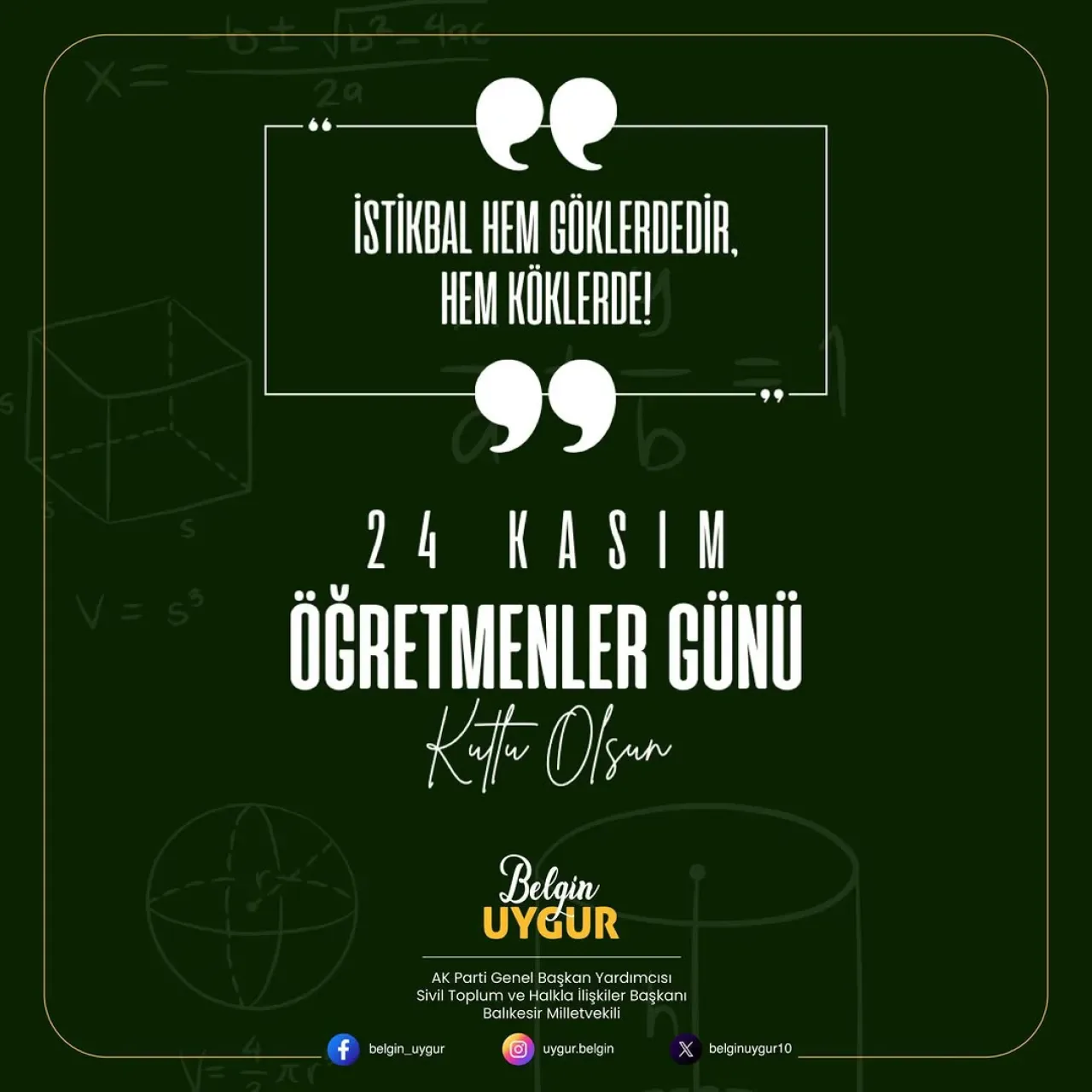 Balıkesir Milletvekili Uygur, Öğretmenlerin Emeklerine Vurgu Yaptı Balıkesir Milletvekili Uygur, Öğretmenlerin Emeklerine Vurgu Yaptı