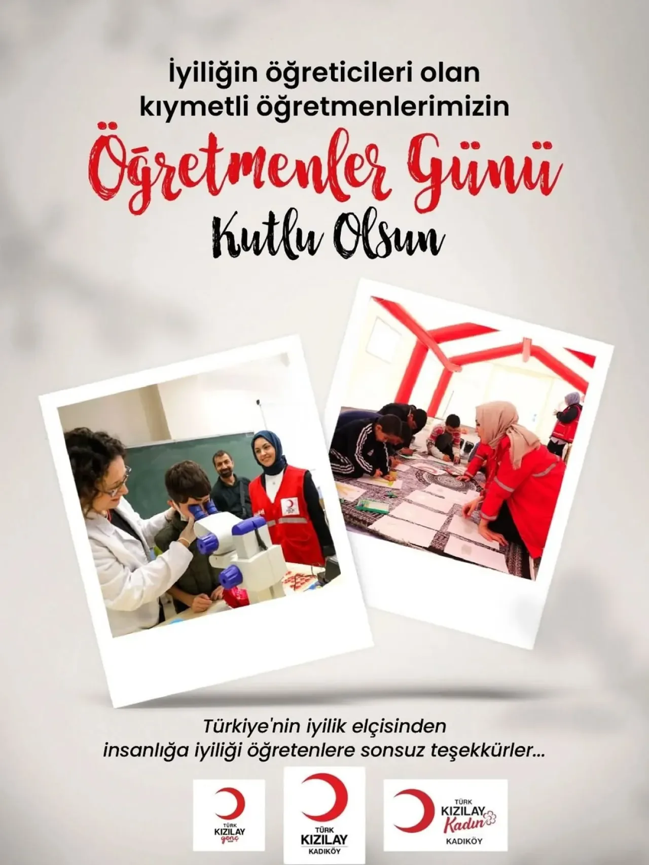 Türk Kızılay Kadıköy Şubesi'nden 24 Kasım Öğretmenler Günü Mesajı Türk Kızılay Kadıköy Şubesi'nden 24 Kasım Öğretmenler Günü Mesajı