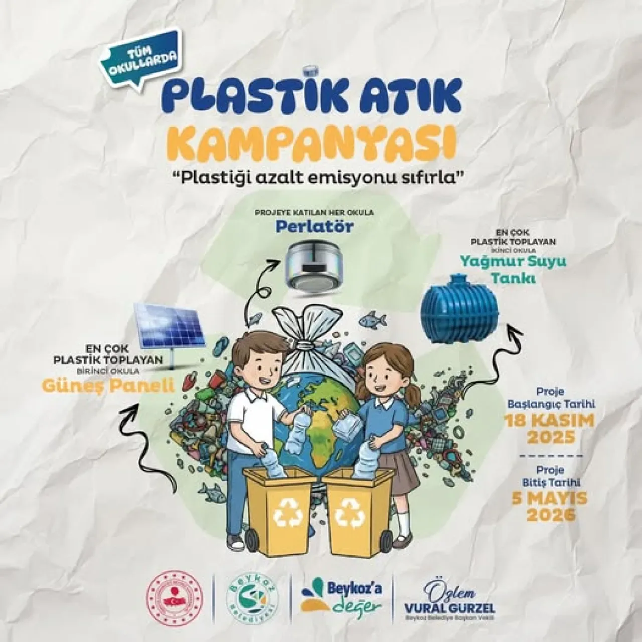 Beykoz'da Tüm Okullar Plastik Atık Toplama Kampanyası'na Davet Edildi Beykoz'da Tüm Okullar Plastik Atık Toplama Kampanyası'na Davet Edildi