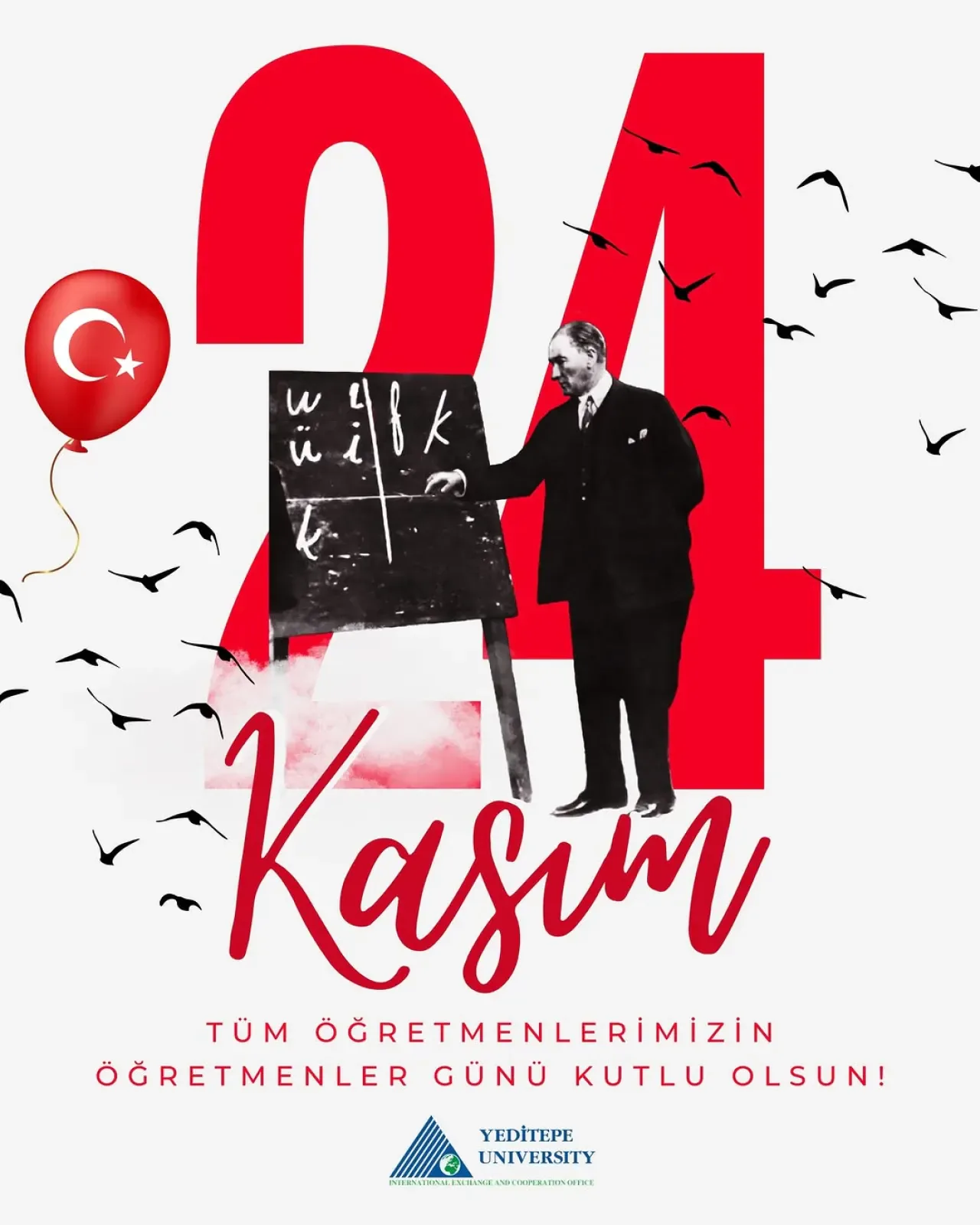 24 Kasım Öğretmenler Günü'nde Atatürk ve Tüm Eğitim Neferleri Anılıyor 24 Kasım Öğretmenler Günü'nde Atatürk ve Tüm Eğitim Neferleri Anılıyor