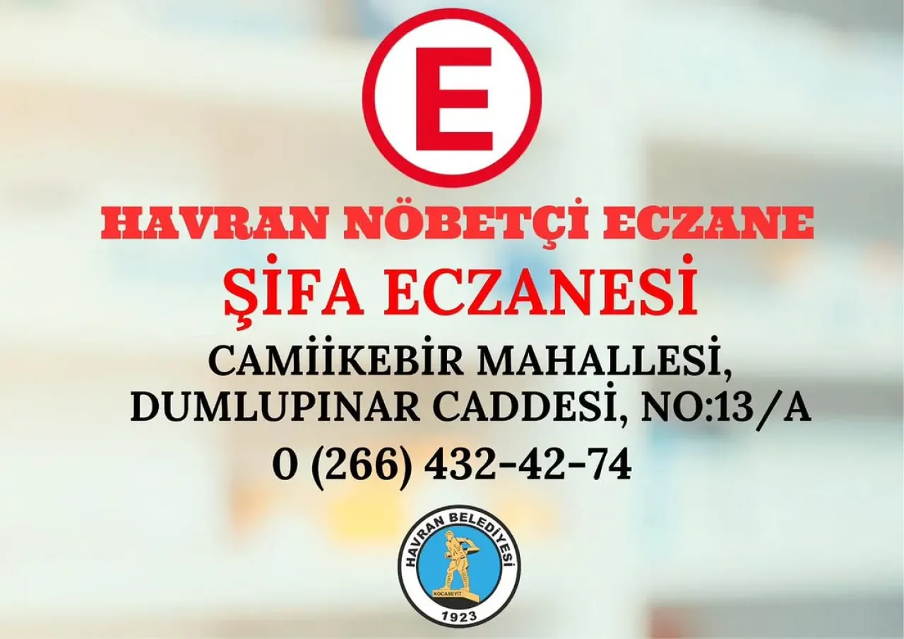 Havran'da Bugün Nöbetçi Eczane Hizmet Veriyor Havran'da Bugün Nöbetçi Eczane Hizmet Veriyor