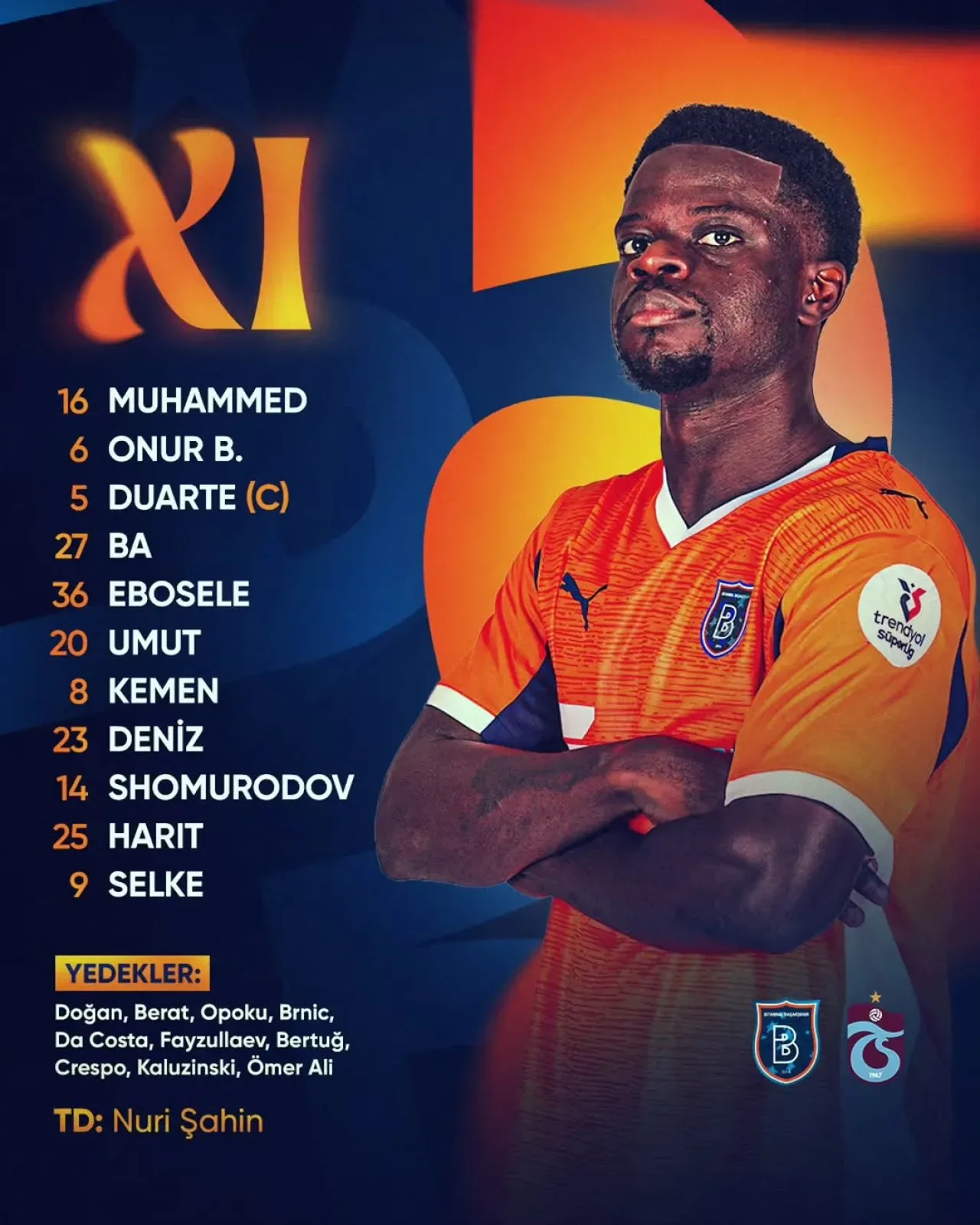 Başakşehir, Trabzonspor Maçına Hangi 11 ile Çıkacak? Başakşehir, Trabzonspor Maçına Hangi 11 ile Çıkacak?