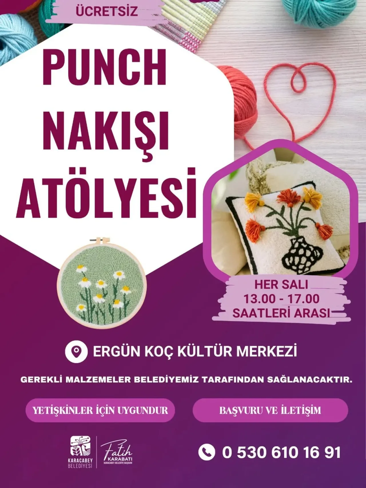 Karacabey'de Ücretsiz Punc Nakışı Atölyesi Başlıyor Karacabey'de Ücretsiz Punc Nakışı Atölyesi Başlıyor