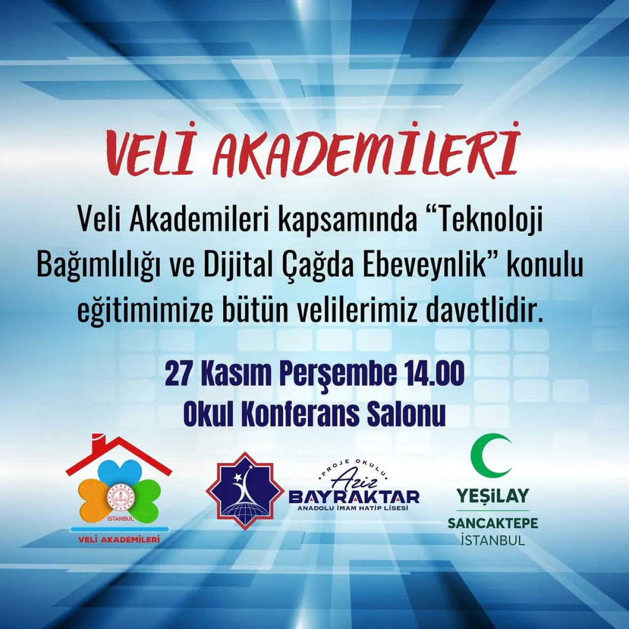 Yeşilay Sancaktepe'den Velilere Teknoloji Bağımlılığı Eğitimi Yeşilay Sancaktepe'den Velilere Teknoloji Bağımlılığı Eğitimi