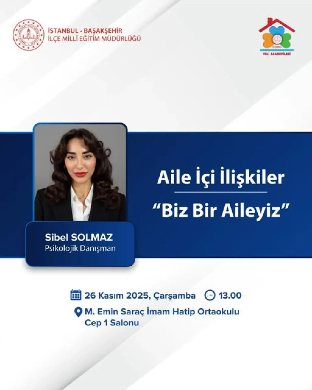 Başakşehir'de Aile İçi İlişkiler Eğitimi Düzenleniyor Başakşehir'de Aile İçi İlişkiler Eğitimi Düzenleniyor