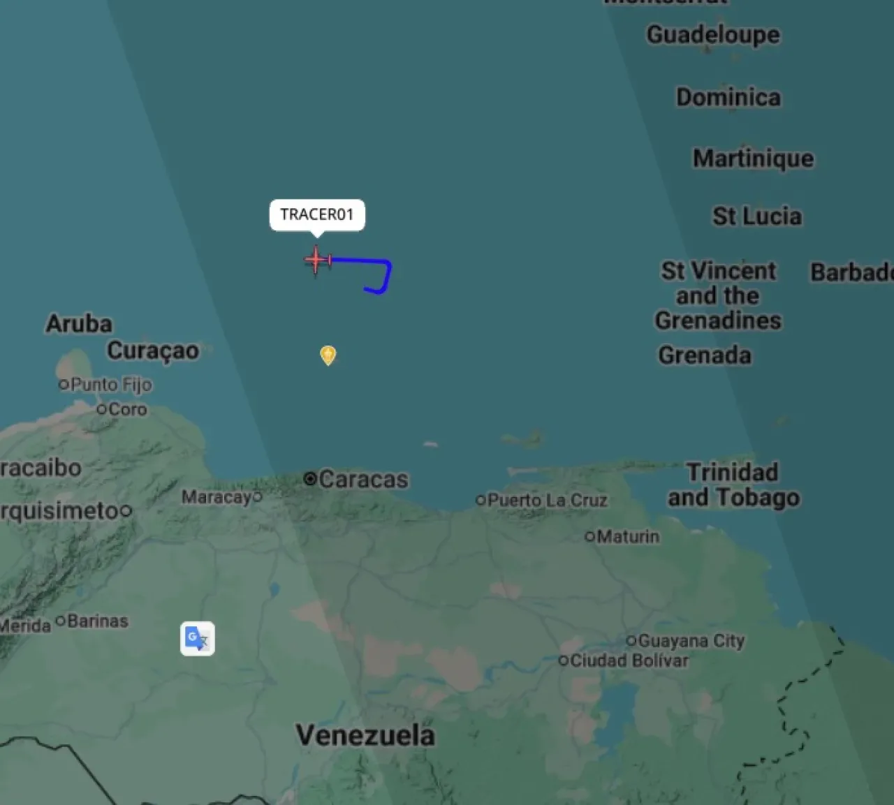 ABD'ye Ait E-2 Hawkeye Uçağı Venezuela Açıklarında Görüldü ABD'ye Ait E-2 Hawkeye Uçağı Venezuela Açıklarında Görüldü