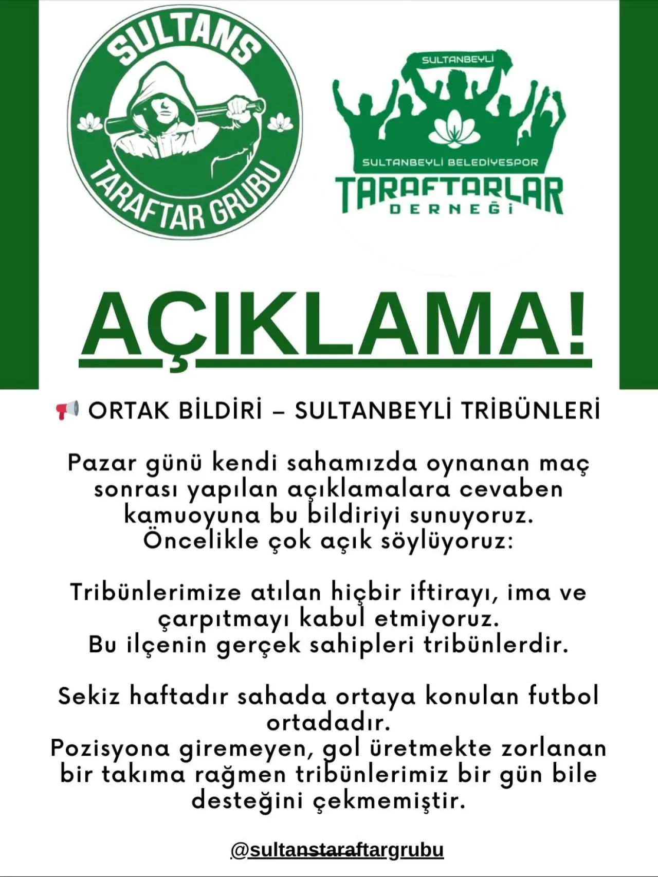 Sultanbeyli'de Futbolcuya Hakaret ve Müdahale Skandalı: Taraftarlardan Sert Açıklama Sultanbeyli'de Futbolcuya Hakaret ve Müdahale Skandalı: Taraftarlardan Sert Açıklama