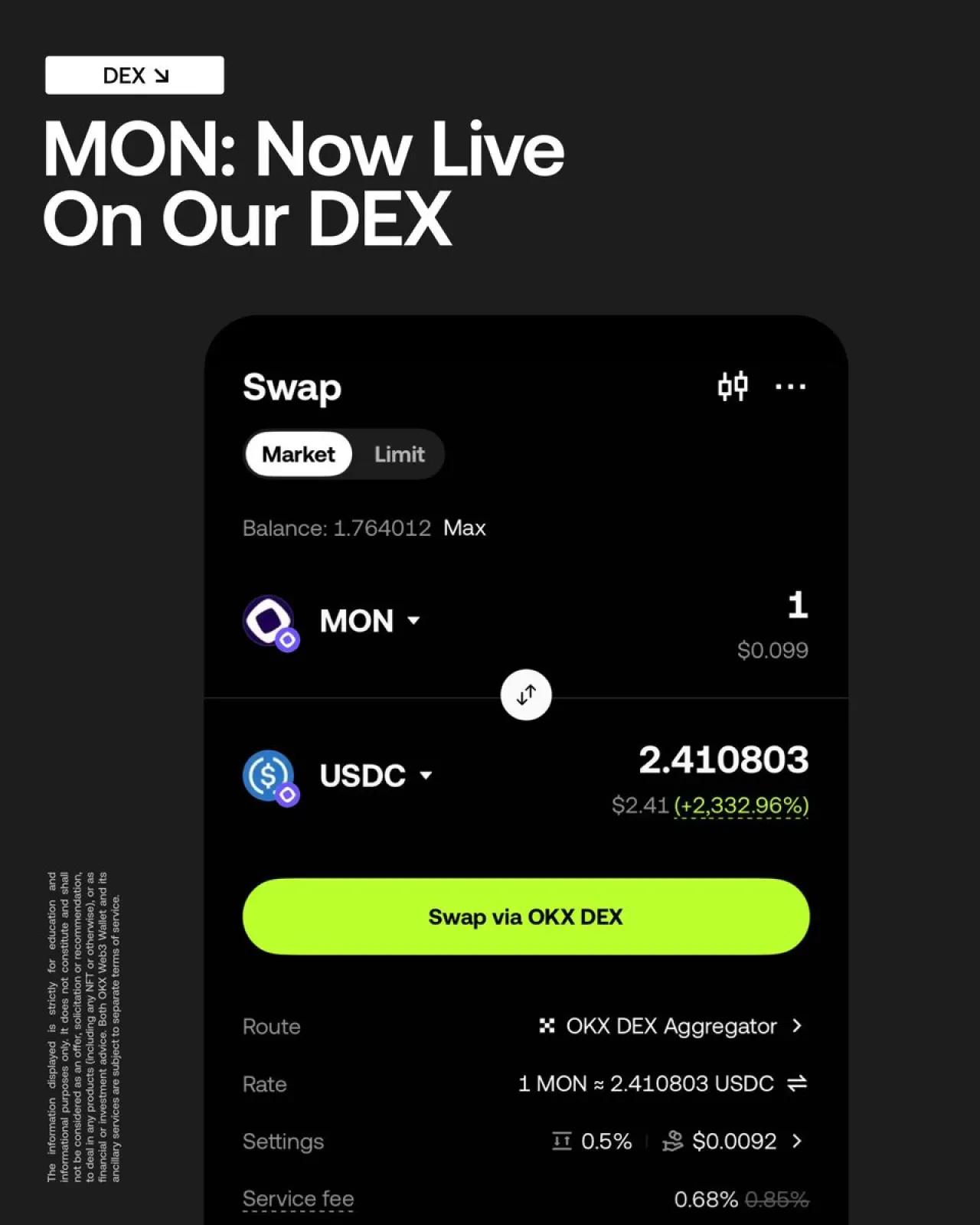 MON Token, OKX DEX Üzerinde Kullanıma Sunuldu MON Token, OKX DEX Üzerinde Kullanıma Sunuldu