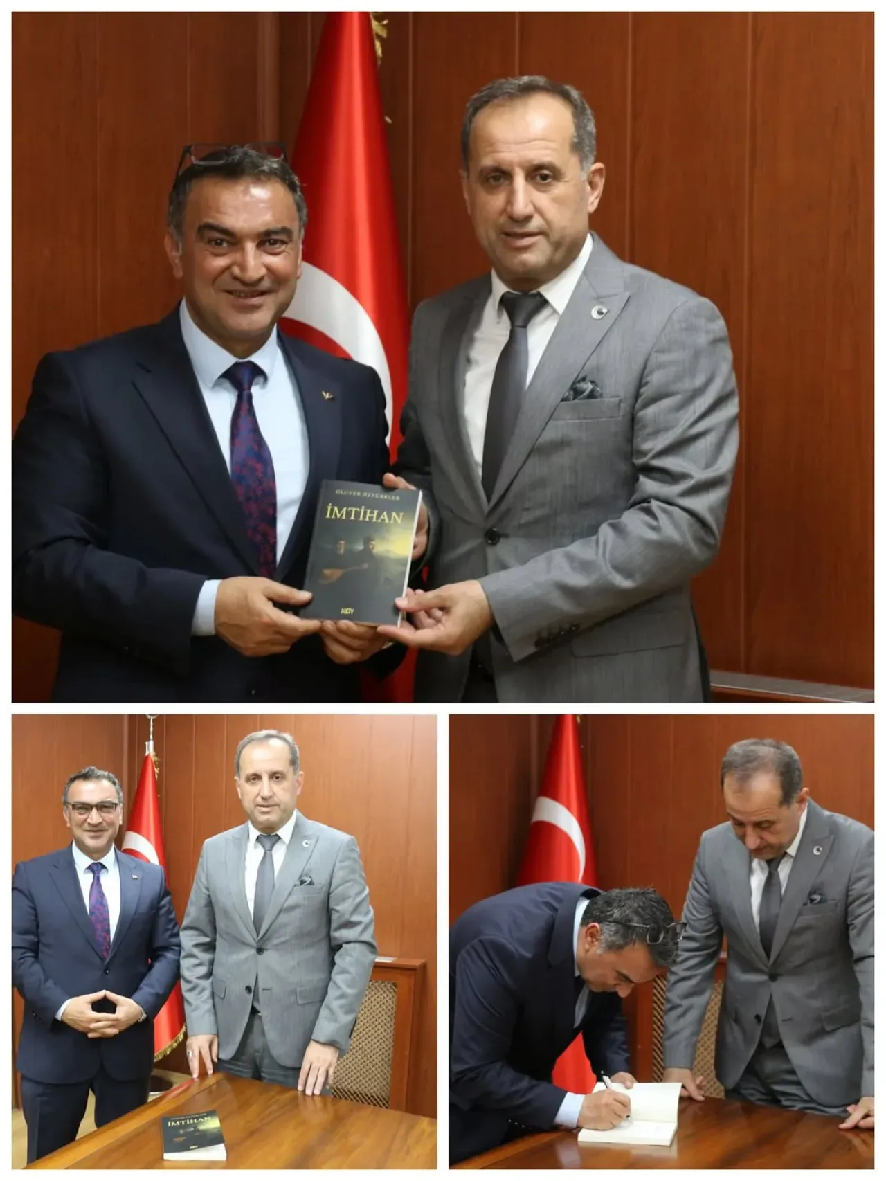 Eğitim Yöneticisi Oluver Öztürkler, "İmtihan" Romanını Metin Çangır'a Takdim Etti Eğitim Yöneticisi Oluver Öztürkler, "İmtihan" Romanını Metin Çangır'a Takdim Etti