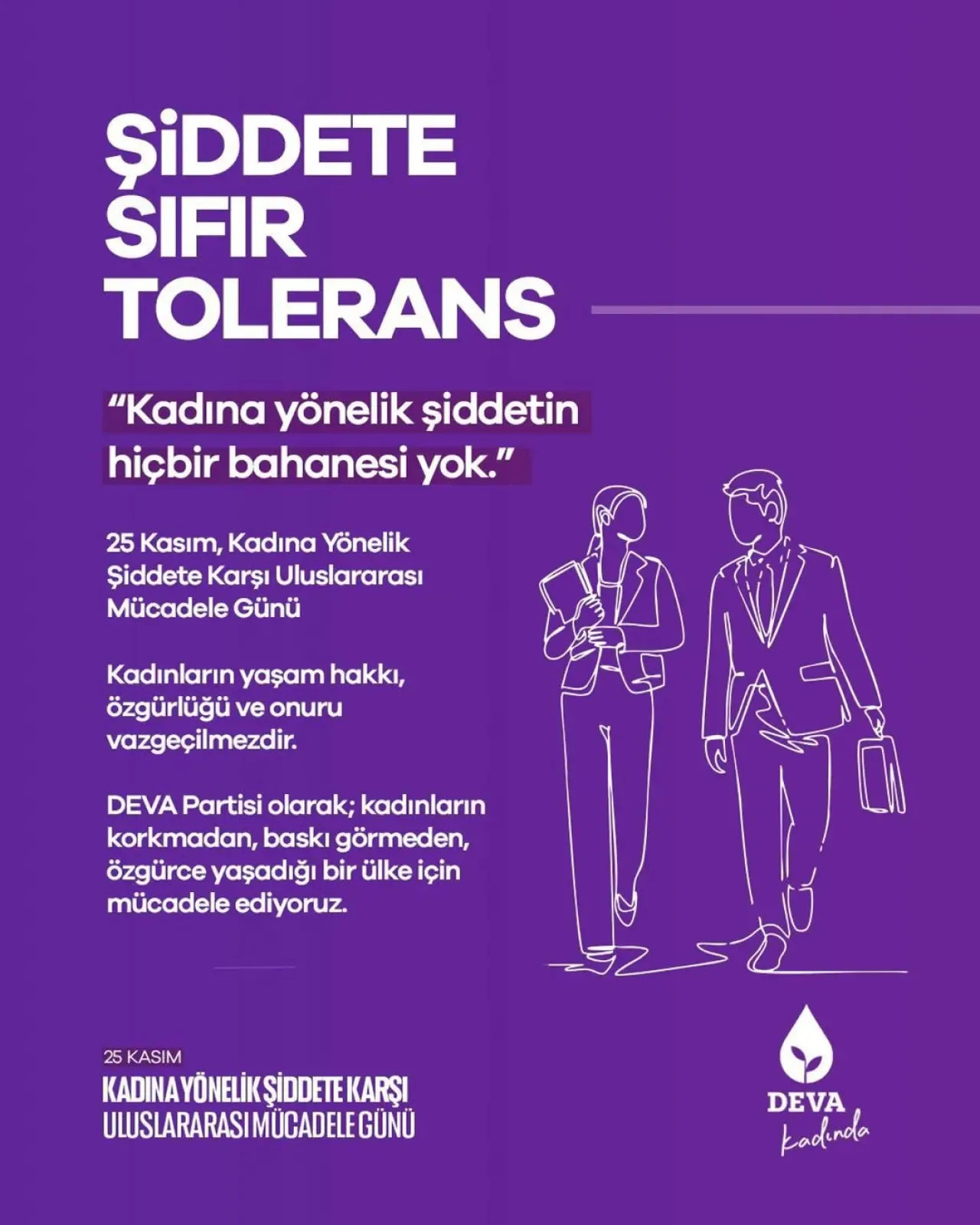 DEVA Partisi Balıkesir'den 25 Kasım Mesajı: Kadına Şiddetle Mücadeleye Devam DEVA Partisi Balıkesir'den 25 Kasım Mesajı: Kadına Şiddetle Mücadeleye Devam