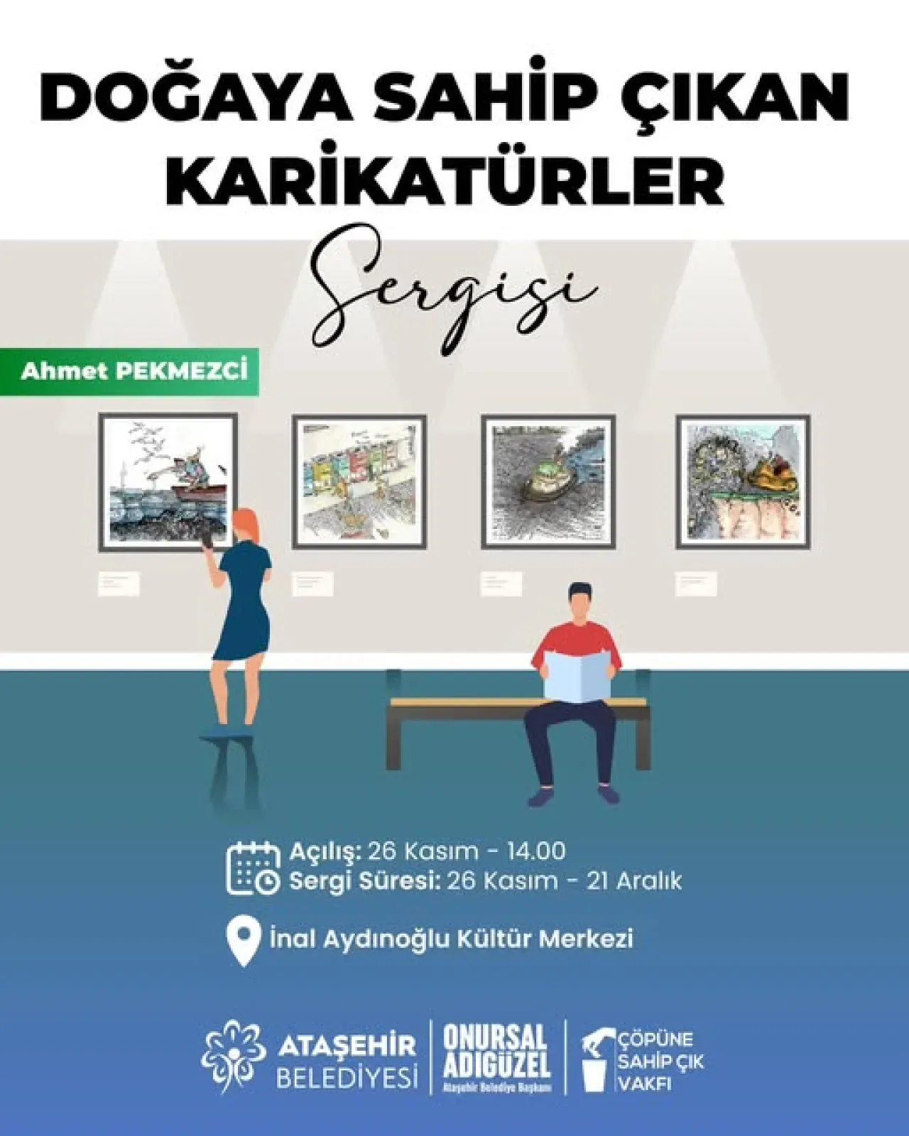 Ataşehir'de Doğa ve Mizah Buluşuyor: "Doğaya Sahip Çıkan Karikatürler" Sergisi Ataşehir'de Doğa ve Mizah Buluşuyor: "Doğaya Sahip Çıkan Karikatürler" Sergisi