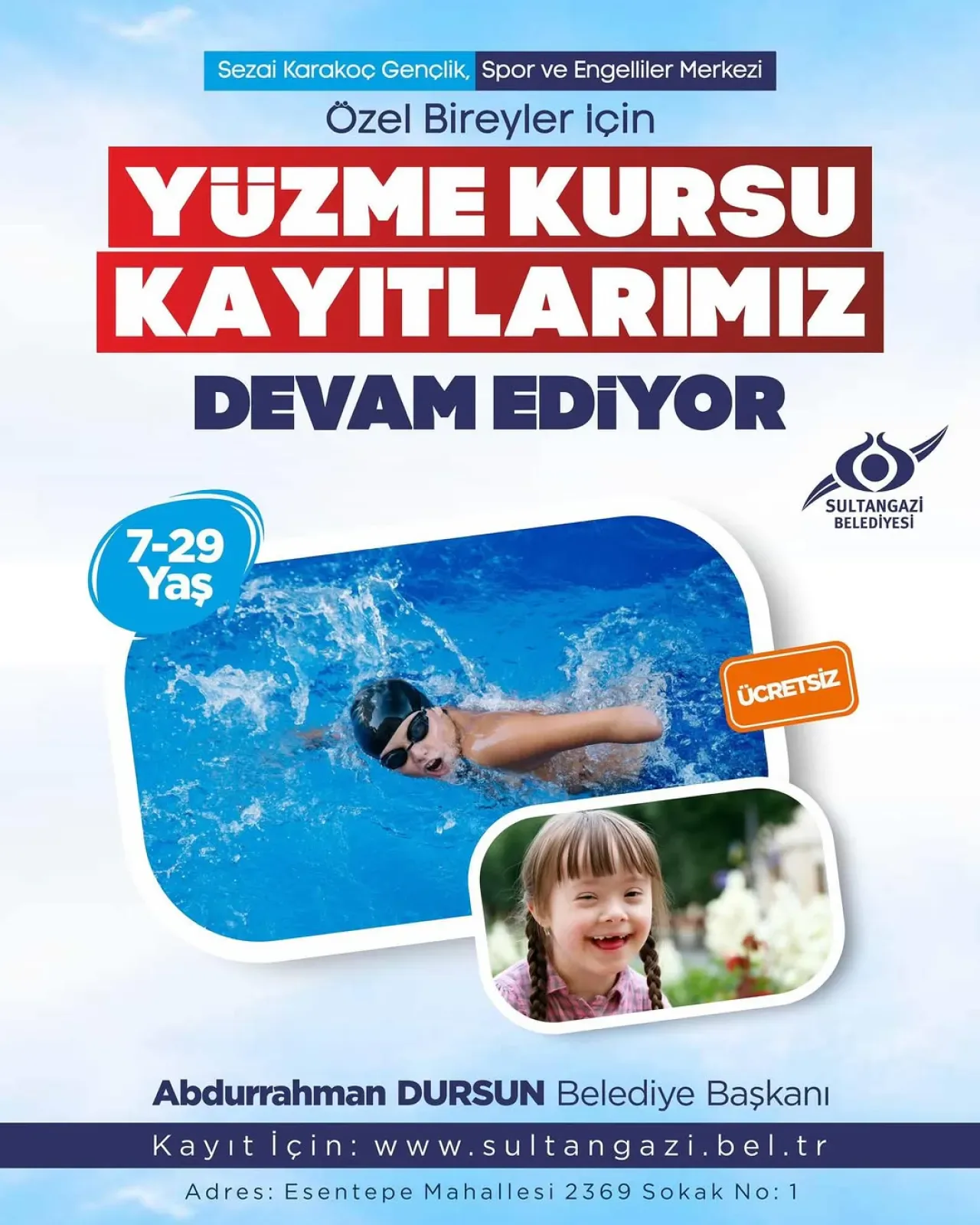 Sultangazi'de Özel Bireyler İçin Yüzme Kursu Kayıtları Başladı Sultangazi'de Özel Bireyler İçin Yüzme Kursu Kayıtları Başladı