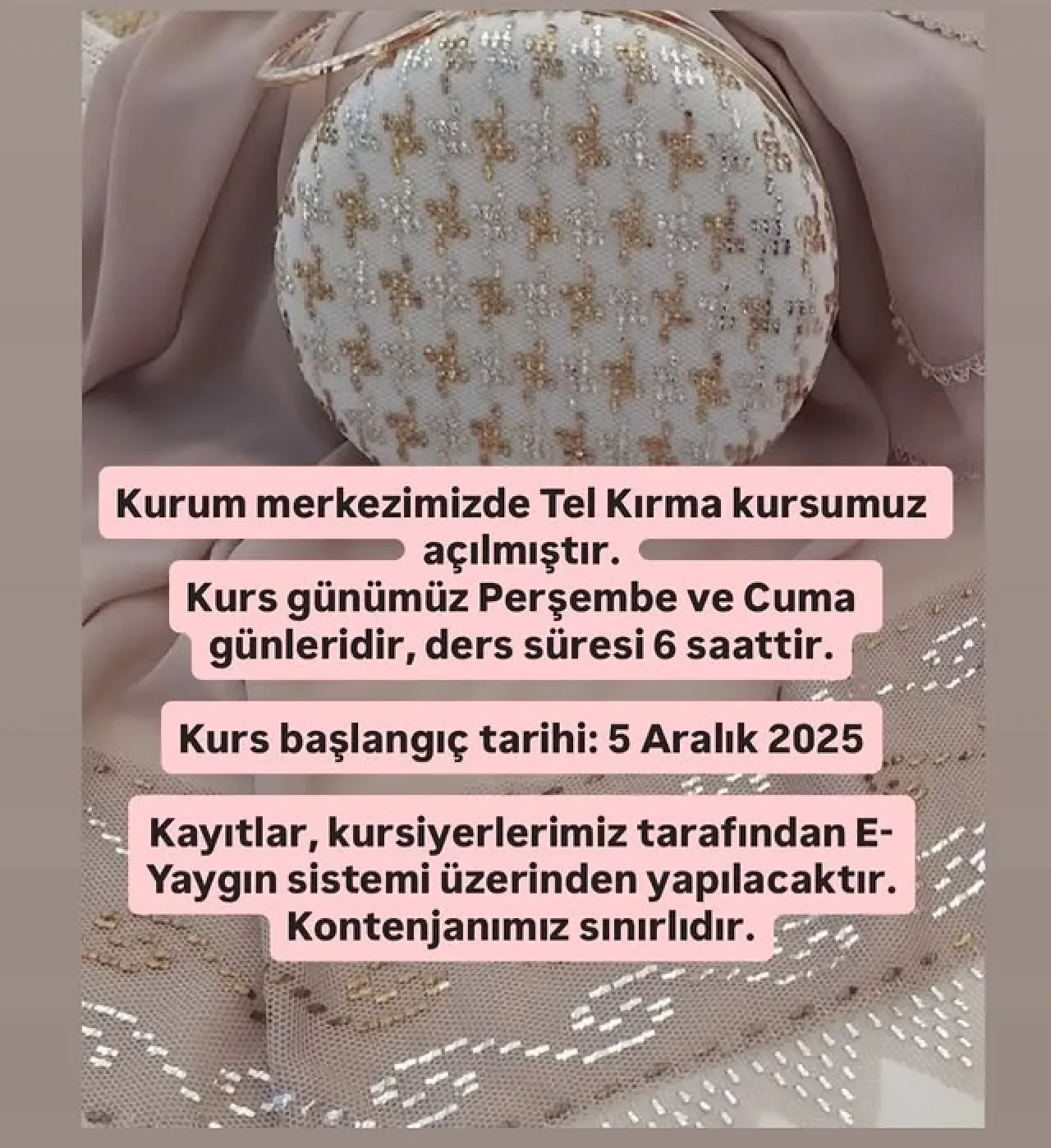 Silivri'de Geleneksel Tel Kırma Sanatı Kursu Başlıyor Silivri'de Geleneksel Tel Kırma Sanatı Kursu Başlıyor