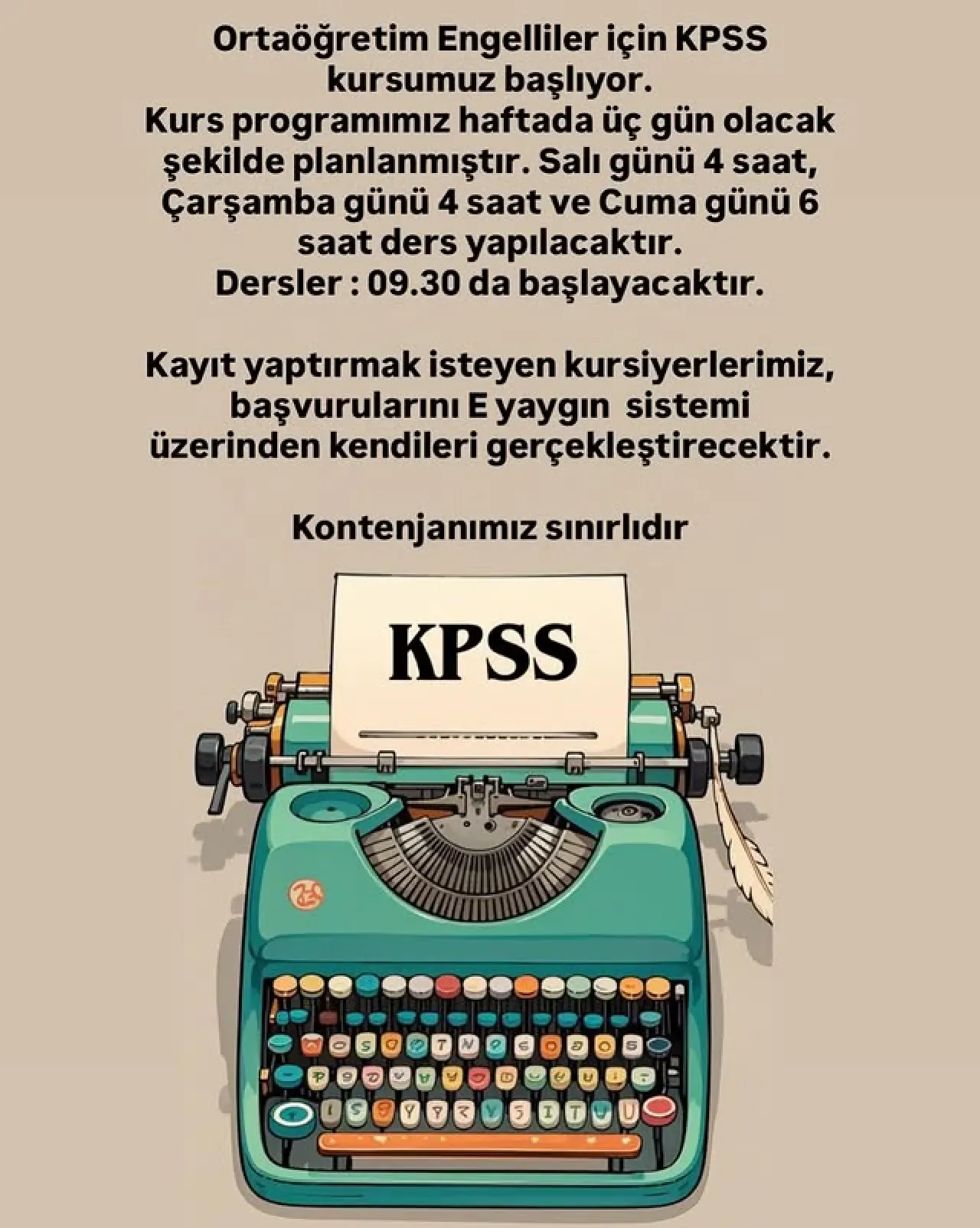 Silivri'de Engelli Kamu Personeli Seçme Sınavı (KPSS) Kursu Başlıyor Silivri'de Engelli Kamu Personeli Seçme Sınavı (KPSS) Kursu Başlıyor