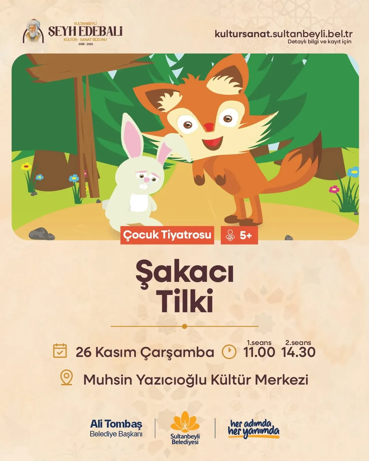 Sultanbeyli'de Çocuk Tiyatrosu: "Şakacı Tilki" Ücretsiz Sahnelenecek Sultanbeyli'de Çocuk Tiyatrosu: "Şakacı Tilki" Ücretsiz Sahnelenecek