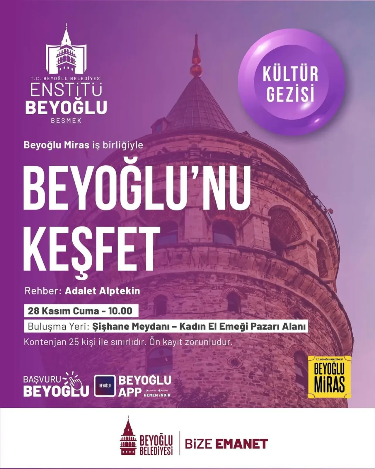 Beyoğlu'nu Keşfetmek İçin Kültür Gezisi: "Beyoğlu Miras" Başlıyor Beyoğlu'nu Keşfetmek İçin Kültür Gezisi: "Beyoğlu Miras" Başlıyor