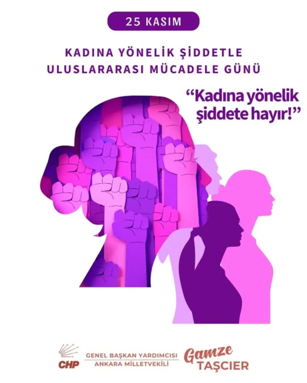 CHP'li Gamze Taşçıer'den 25 Kasım Mesajı: "Mücadelemiz Kadın Düşmanı Zihniyetledir" CHP'li Gamze Taşçıer'den 25 Kasım Mesajı: "Mücadelemiz Kadın Düşmanı Zihniyetledir"