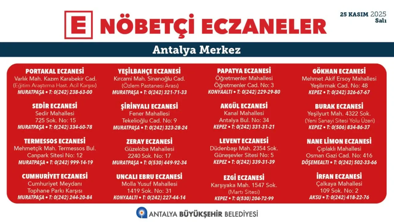 Antalya'da Nöbetçi Eczaneler: Güncel Bilgiler ve Sağlık Hizmetleri Antalya'da Nöbetçi Eczaneler: Güncel Bilgiler ve Sağlık Hizmetleri