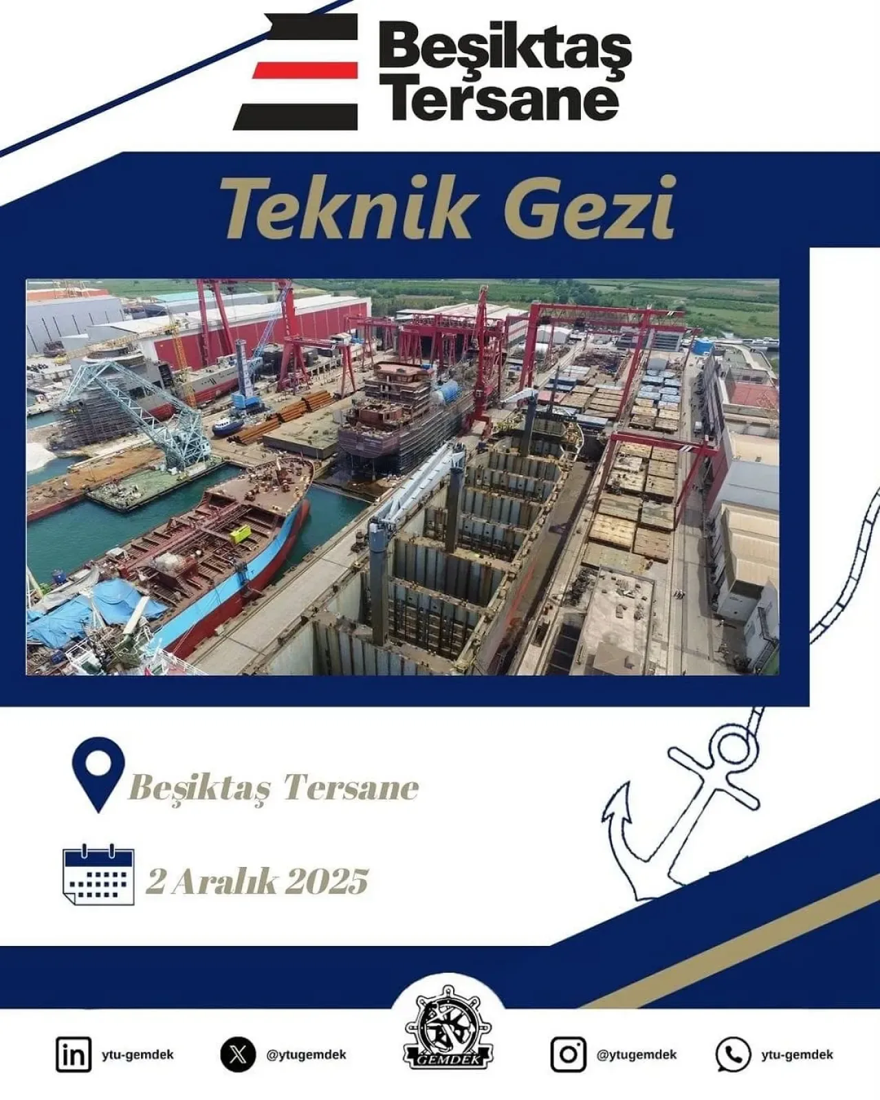 YTÜ Gemi ve Denizcilik Kulübü, Öğrencileri Beşiktaş Tersanesi'ne Götürüyor YTÜ Gemi ve Denizcilik Kulübü, Öğrencileri Beşiktaş Tersanesi'ne Götürüyor