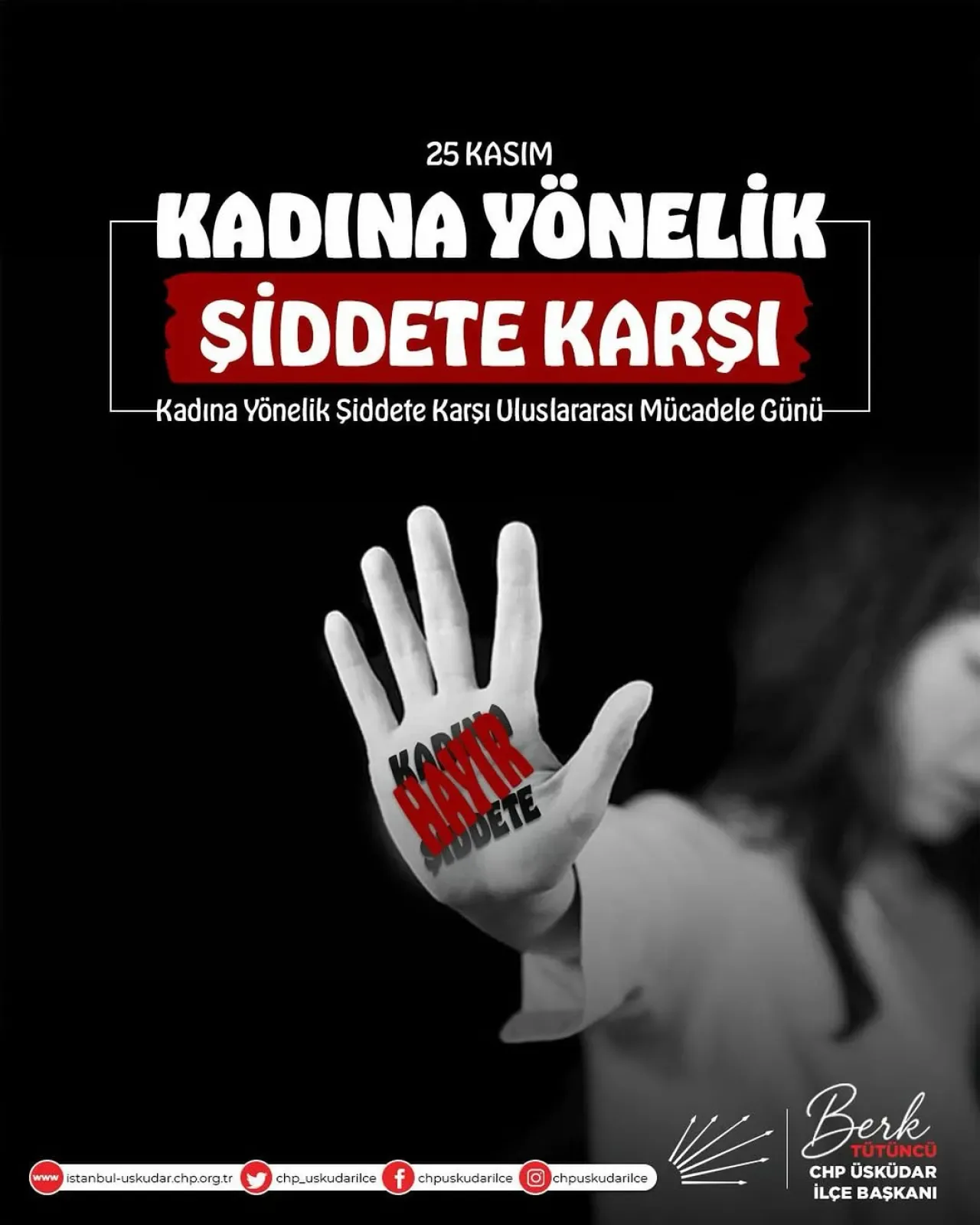 CHP Üsküdar'dan 25 Kasım Açıklaması: Kadına Şiddetin Son Bulması İçin Adalet Talebi CHP Üsküdar'dan 25 Kasım Açıklaması: Kadına Şiddetin Son Bulması İçin Adalet Talebi