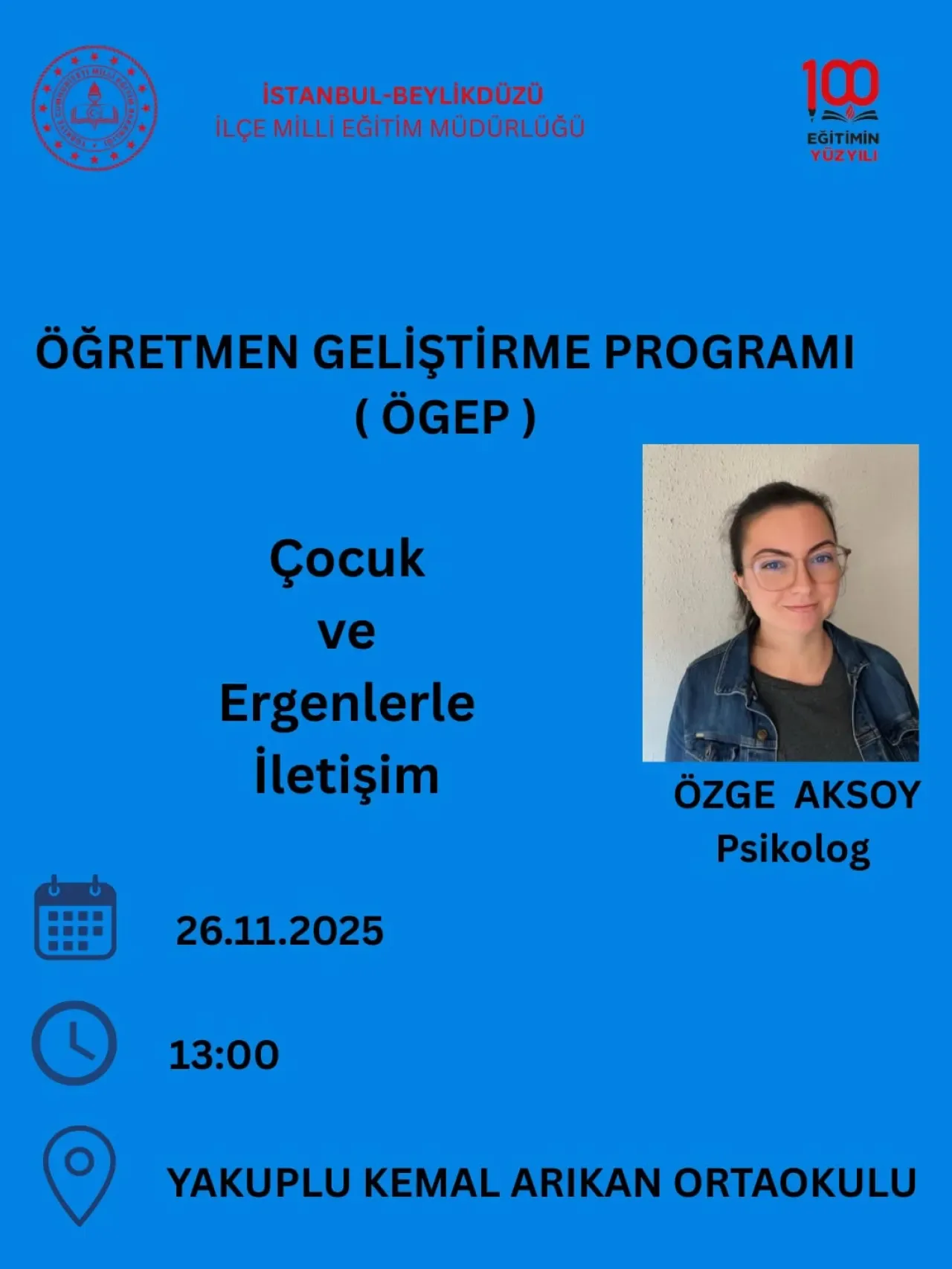 Beylikdüzü'nde Öğretmenlere Yönelik "Çocuk ve Ergenlerle İletişim" Semineri Beylikdüzü'nde Öğretmenlere Yönelik "Çocuk ve Ergenlerle İletişim" Semineri