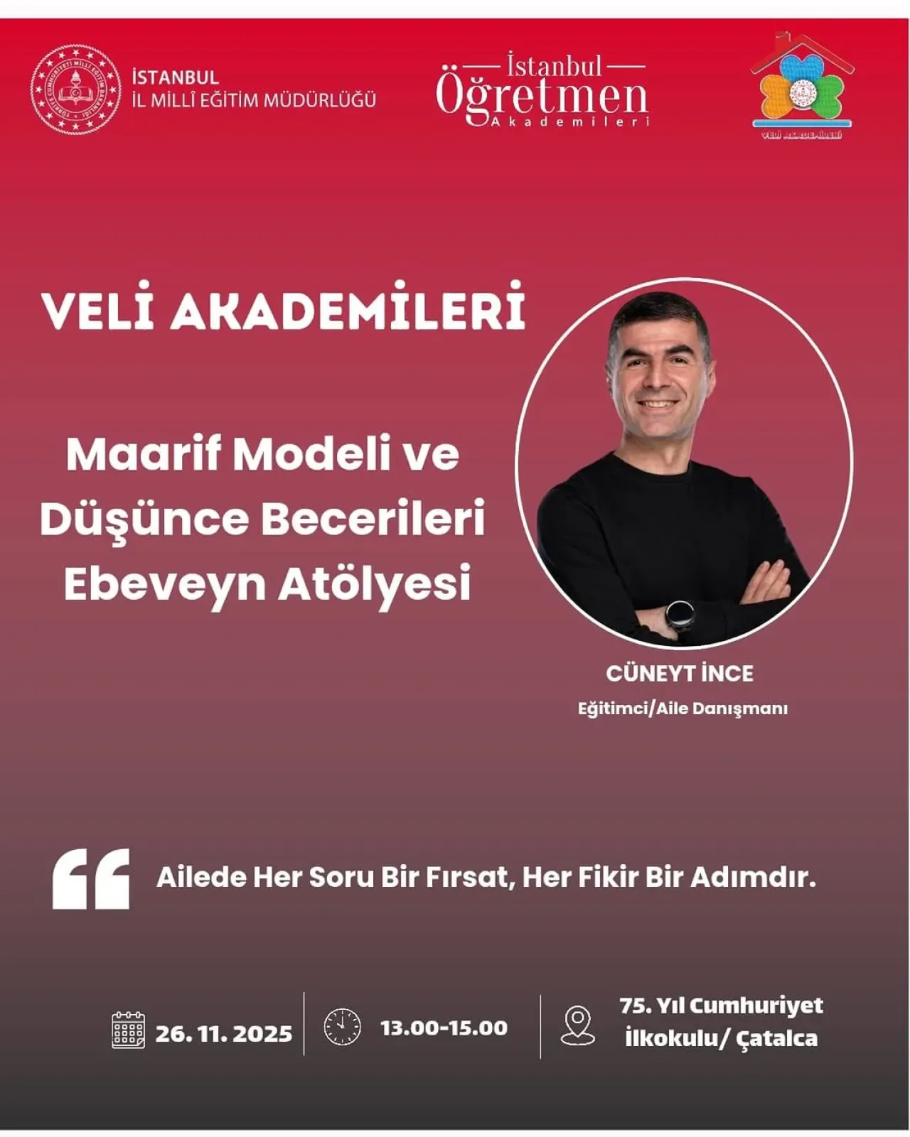 İstanbul'da Velilere Yönelik Maarif Modeli ve Düşünce Becerileri Atölyesi Düzenleniyor İstanbul'da Velilere Yönelik Maarif Modeli ve Düşünce Becerileri Atölyesi Düzenleniyor