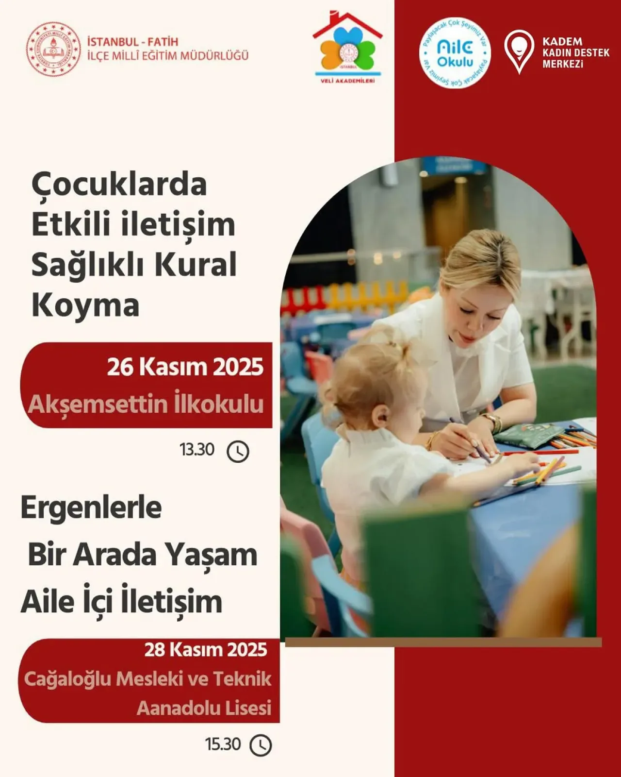 Fatih'te Aile İçi İletişimi Güçlendirecek Seminerler Düzenleniyor Fatih'te Aile İçi İletişimi Güçlendirecek Seminerler Düzenleniyor
