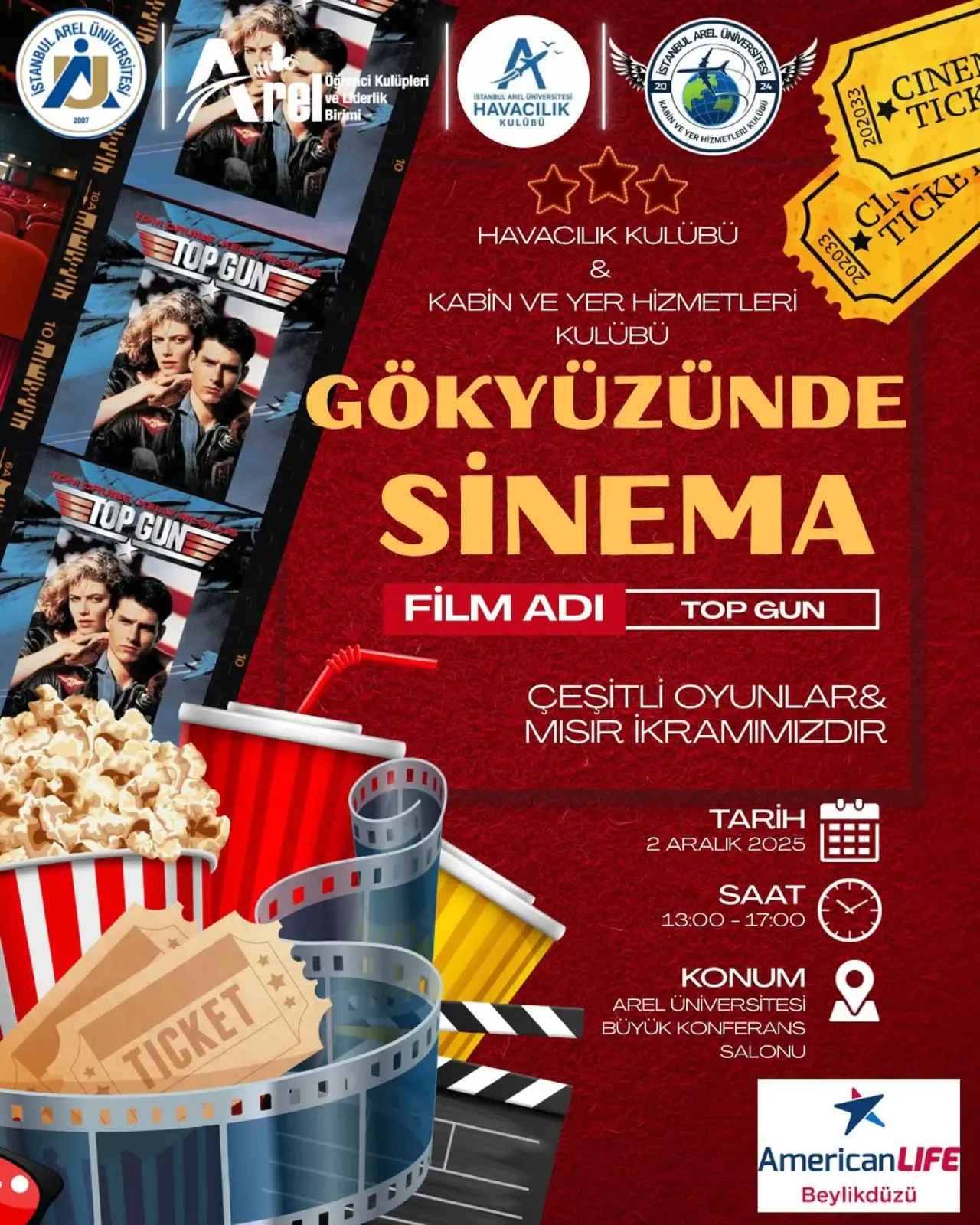 Arel'de Gökyüzü Temalı Sinema Etkinliği: Top Gun'un Heyecanı Yaşanacak Arel'de Gökyüzü Temalı Sinema Etkinliği: Top Gun'un Heyecanı Yaşanacak