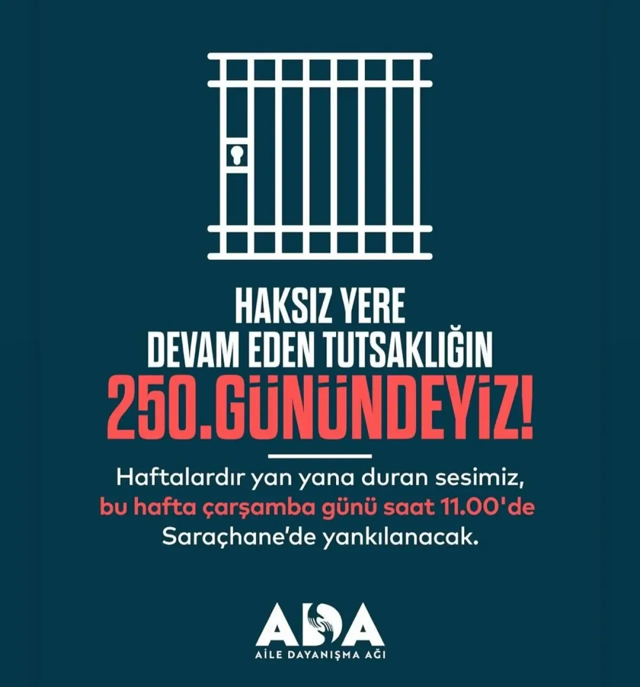 CHP Adalar İlçe Başkanlığı, Haksız Tutukluluğun 250. Gününde Saraçhane'de Buluşuyor CHP Adalar İlçe Başkanlığı, Haksız Tutukluluğun 250. Gününde Saraçhane'de Buluşuyor
