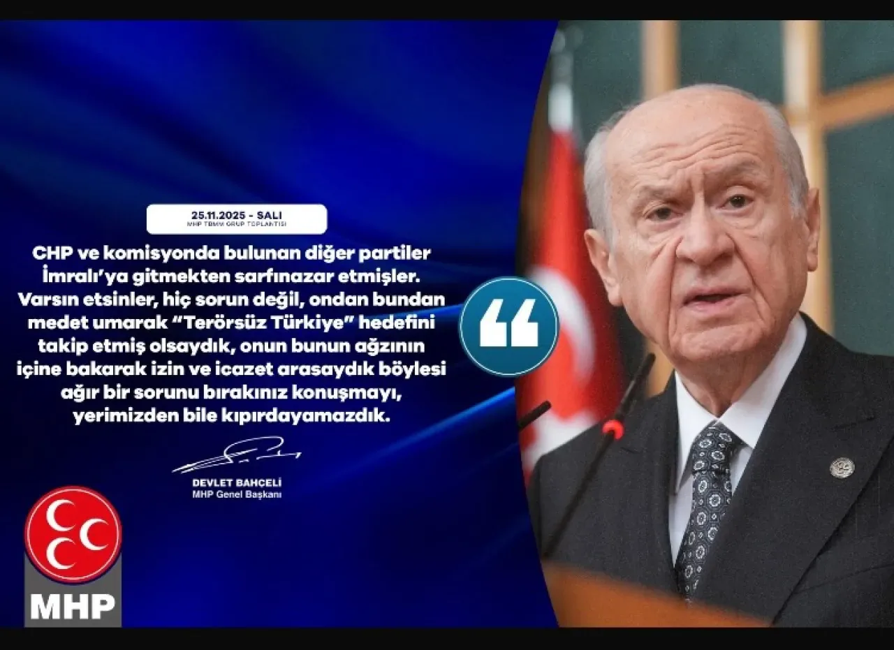 MHP Genel Başkanı Bahçeli'den İmralı Açıklaması: "Terörsüz Türkiye Hedefini Takip Ediyoruz" MHP Genel Başkanı Bahçeli'den İmralı Açıklaması: "Terörsüz Türkiye Hedefini Takip Ediyoruz"