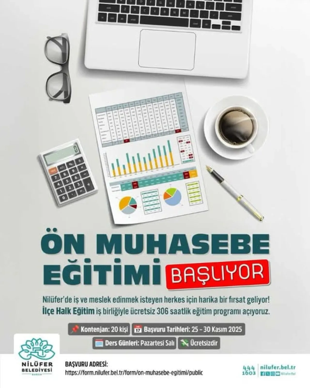 Nilüfer'de 306 Saatlik Ücretsiz Ön Muhasebe Eğitimi Başvuruları Başladı Nilüfer'de 306 Saatlik Ücretsiz Ön Muhasebe Eğitimi Başvuruları Başladı