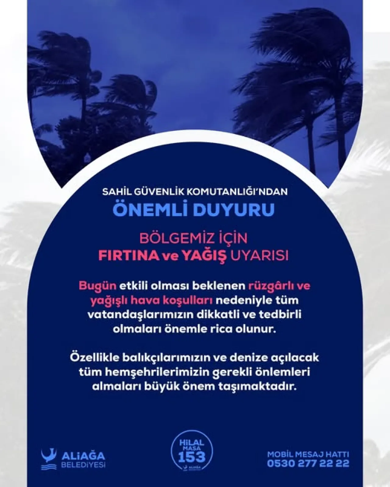 Aliağa'da Fırtına Uyarısı: Sahil Güvenlik'ten Vatandaşlara Önemli İkaz Aliağa'da Fırtına Uyarısı: Sahil Güvenlik'ten Vatandaşlara Önemli İkaz