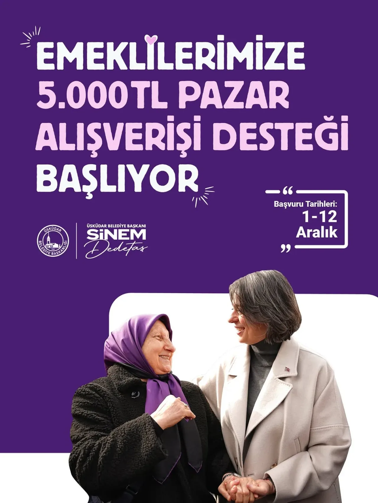Üsküdar Belediyesi'nden Emeklilere 5.000 TL Pazar Alışverişi Desteği Üsküdar Belediyesi'nden Emeklilere 5.000 TL Pazar Alışverişi Desteği