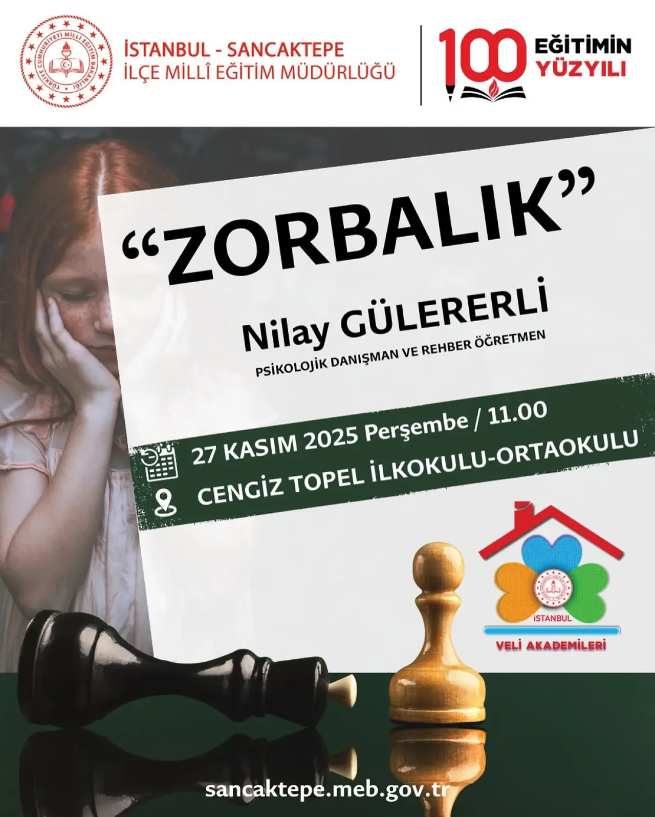 Sancaktepe'de Veli Akademileri Kapsamında "Zorbalık" Konulu Eğitim Düzenleniyor Sancaktepe'de Veli Akademileri Kapsamında "Zorbalık" Konulu Eğitim Düzenleniyor