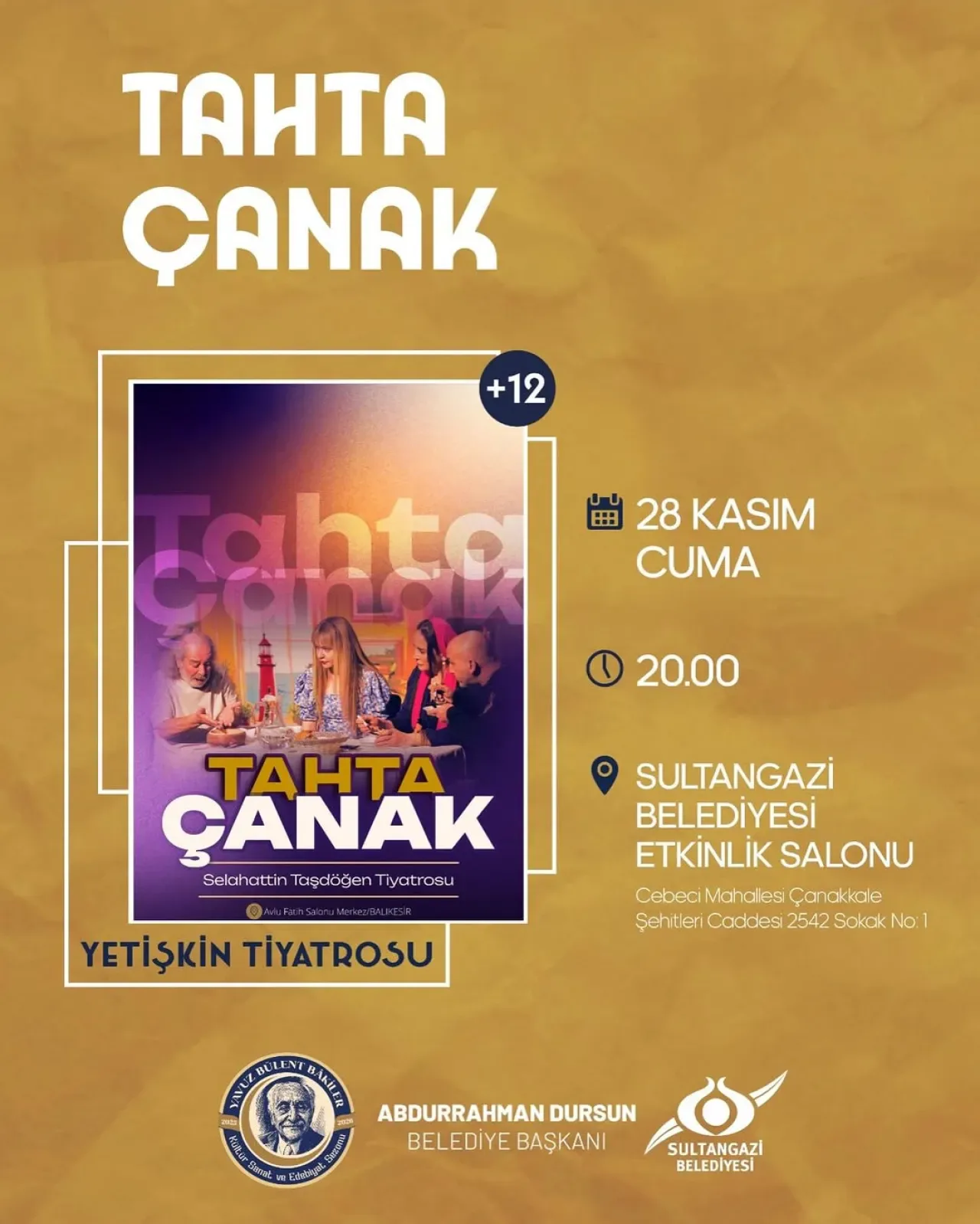 Sultangazi'de "Tahta Çanak" Tiyatro Oyunu ile Unutulmaz Bir Kültür Gecesi Sultangazi'de "Tahta Çanak" Tiyatro Oyunu ile Unutulmaz Bir Kültür Gecesi