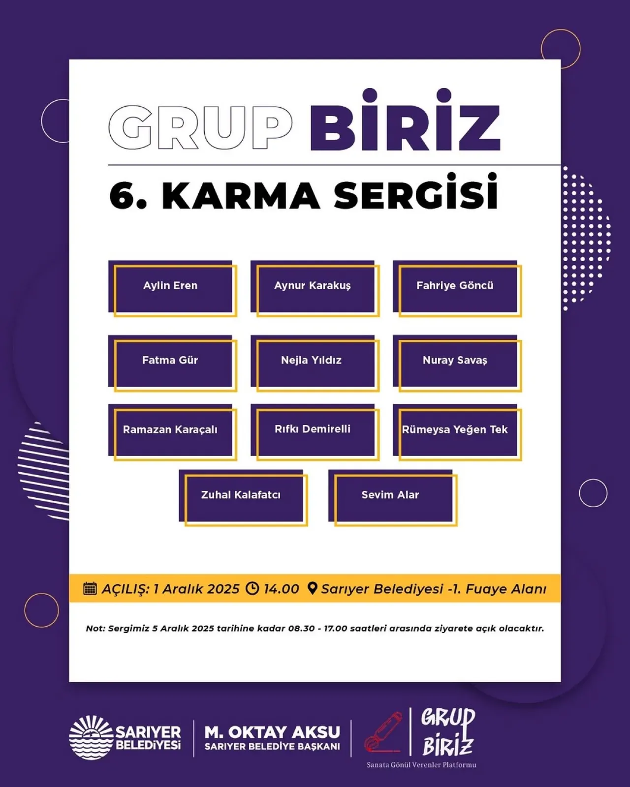 Sarıyer'de Sanat Buluşması: GRUP BİRİZ Karma Sergisi Açılıyor Sarıyer'de Sanat Buluşması: GRUP BİRİZ Karma Sergisi Açılıyor