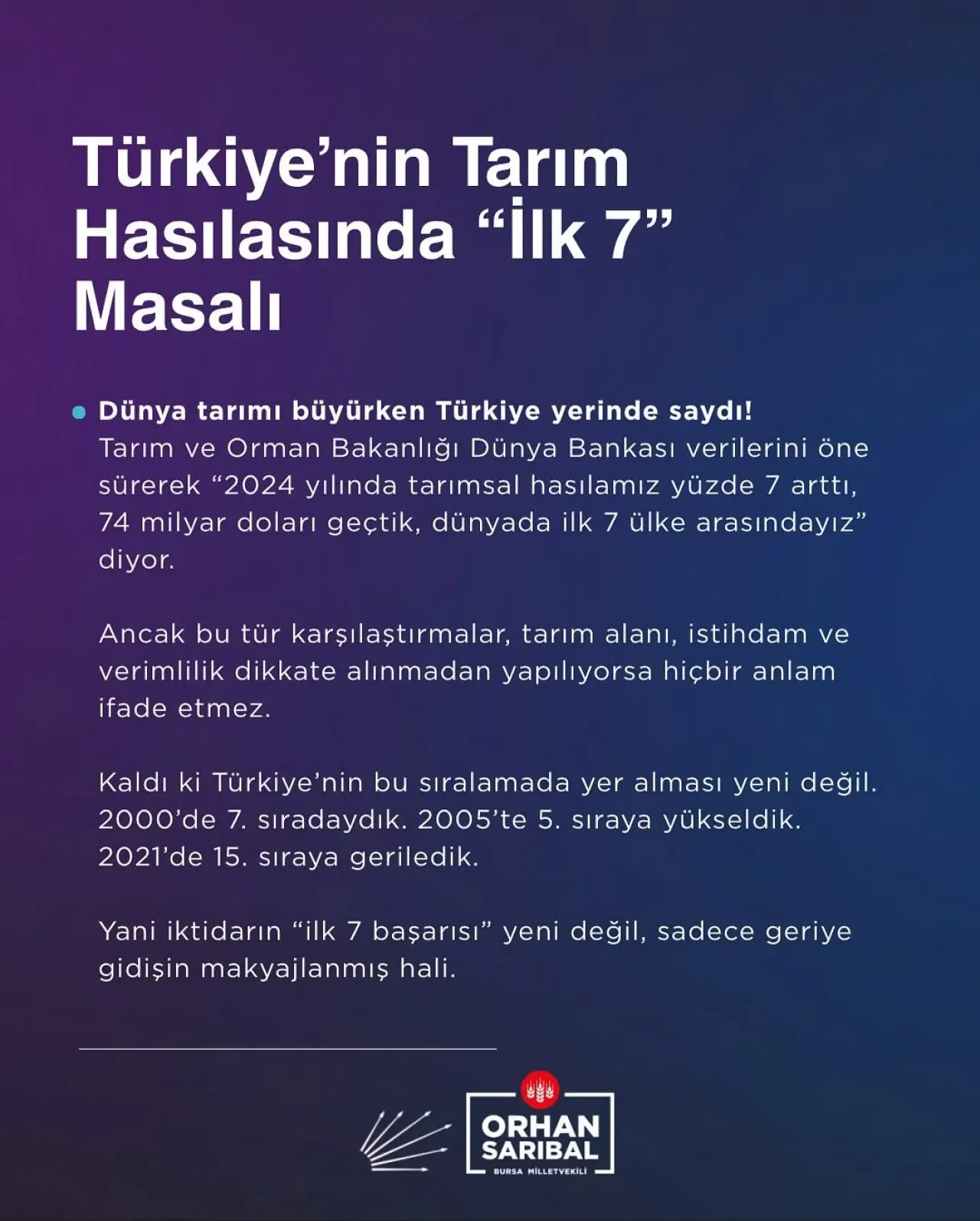 Türkiye Tarımında Büyüme ve Dışa Bağımlılık Gerçeği: Çiftçi Gelirlerinde Avrupa'nın Çok Gerisinde Türkiye Tarımında Büyüme ve Dışa Bağımlılık Gerçeği: Çiftçi Gelirlerinde Avrupa'nın Çok Gerisinde