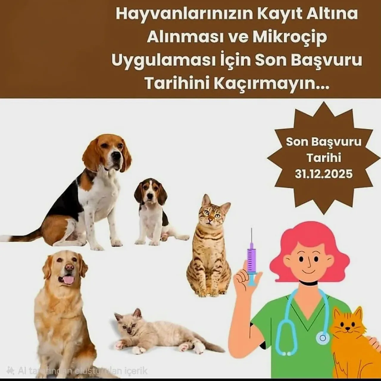 Evcil Hayvan Kayıt Süresi 31 Aralık 2025'te Sona Eriyor Evcil Hayvan Kayıt Süresi 31 Aralık 2025'te Sona Eriyor
