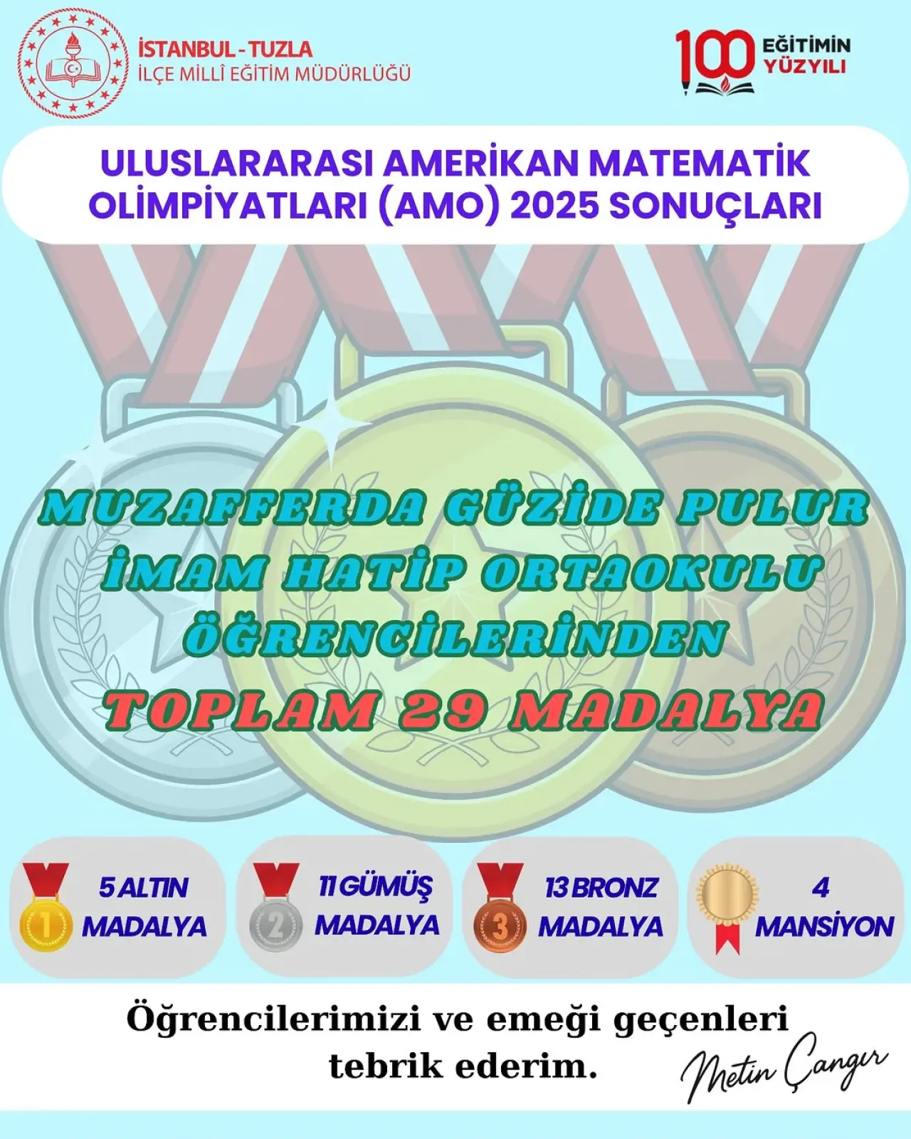 İstanbul Tuzla'da Muzafferda Güzide Pulur İHO'dan Matematik Olimpiyatında Büyük Başarı İstanbul Tuzla'da Muzafferda Güzide Pulur İHO'dan Matematik Olimpiyatında Büyük Başarı
