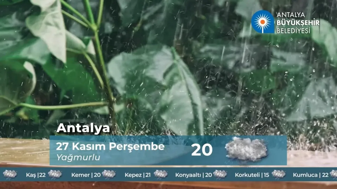 Antalya'da Perşembe Günü Yağmurlu Hava Bekleniyor Antalya'da Perşembe Günü Yağmurlu Hava Bekleniyor
