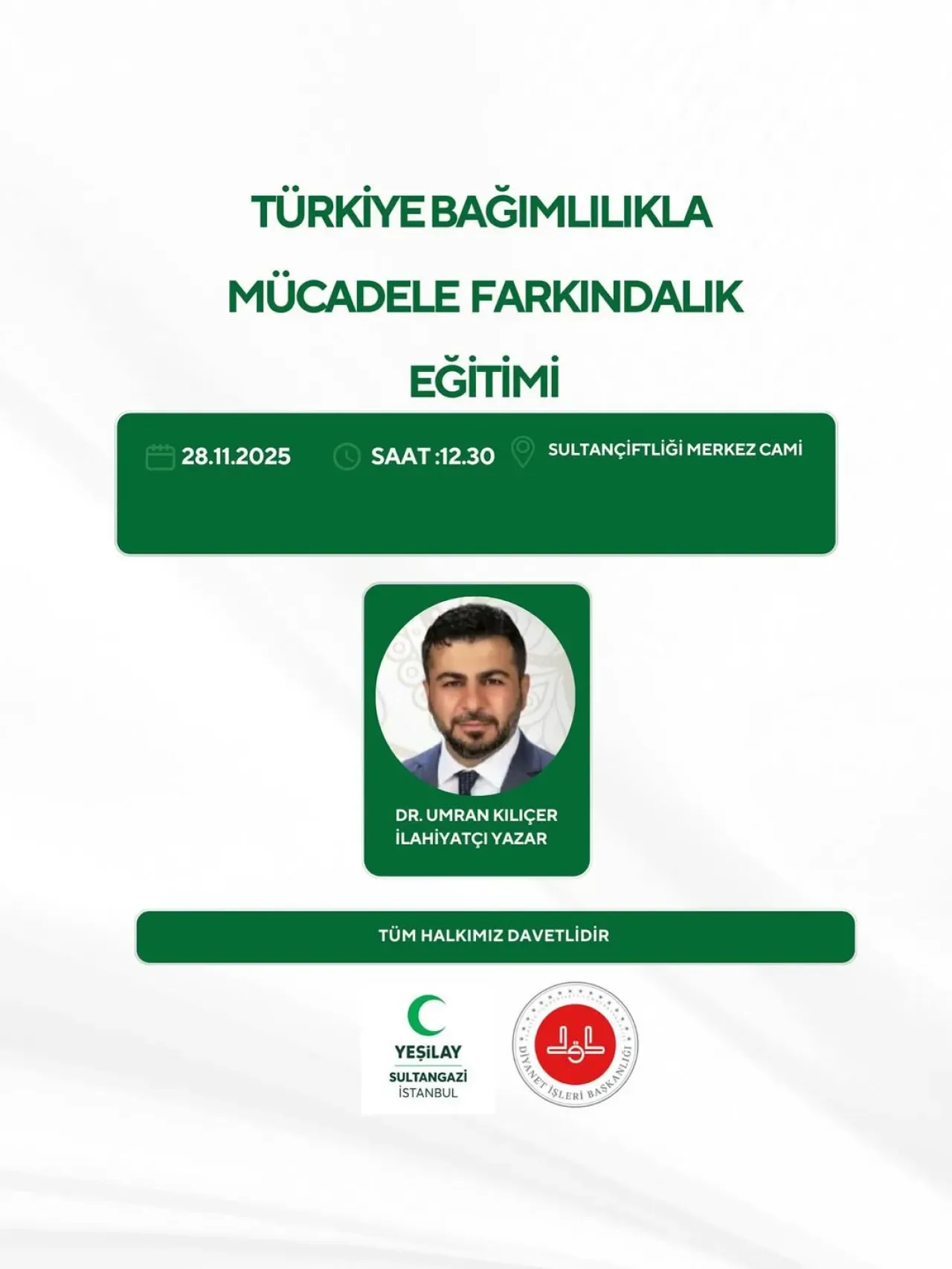 Yeşilay ve Sultangazi Müftülüğü'nden Bağımlılıkla Mücadele Eğitimi Yeşilay ve Sultangazi Müftülüğü'nden Bağımlılıkla Mücadele Eğitimi