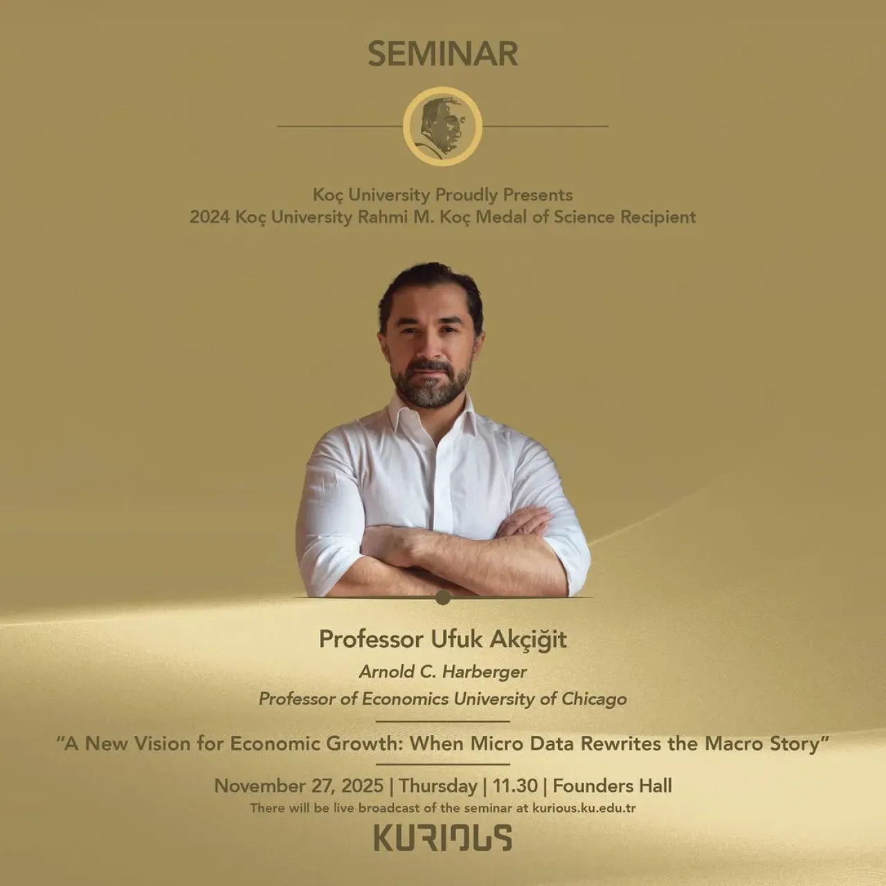 Prof. Dr. Ufuk Akçiğit, Koç Üniversitesi'nde Bilim Madalyası Semineri Verecek Prof. Dr. Ufuk Akçiğit, Koç Üniversitesi'nde Bilim Madalyası Semineri Verecek
